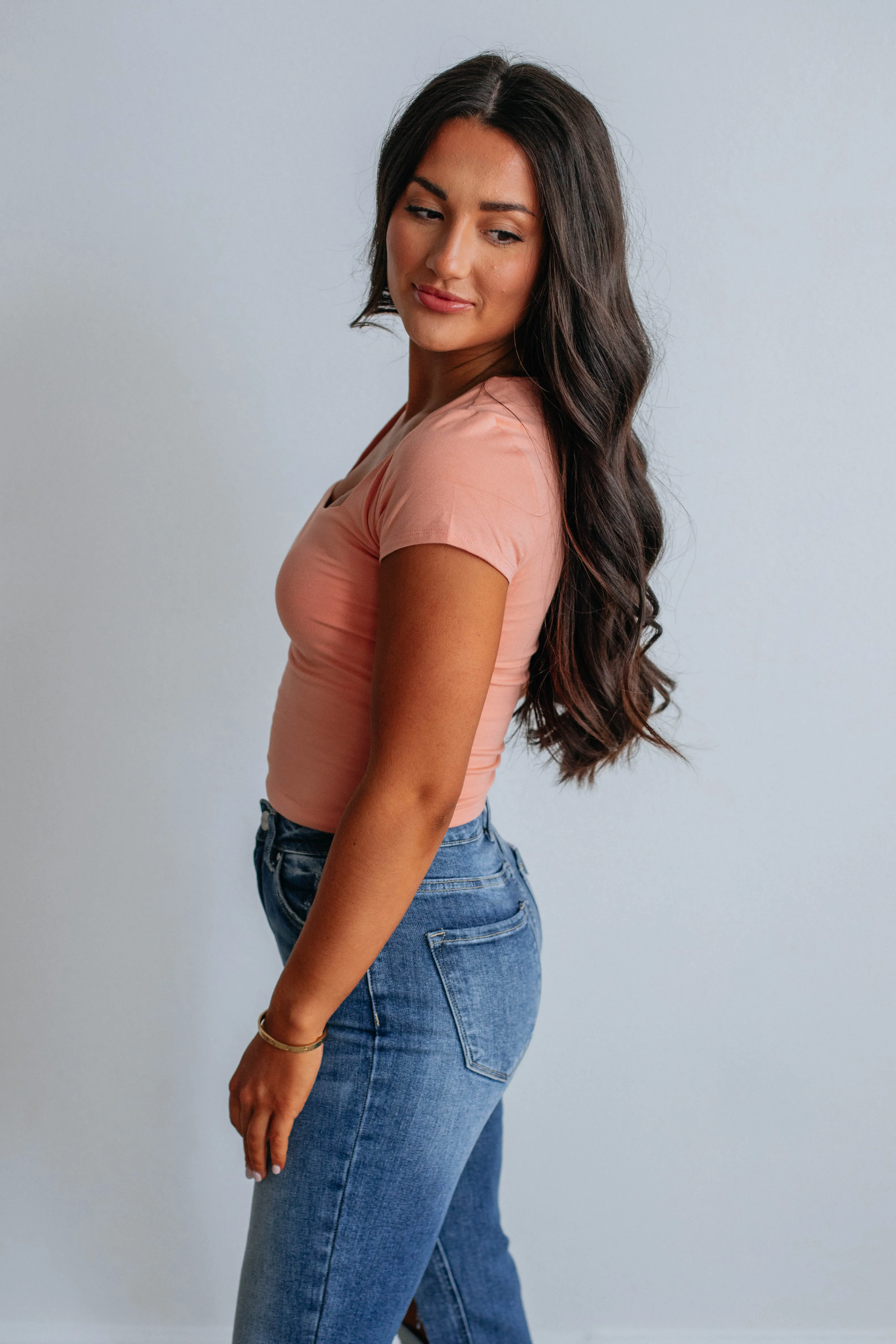 Jace Basic Top - Dusty Peach sold by Wild Oak Boutique product image thumbnail 3