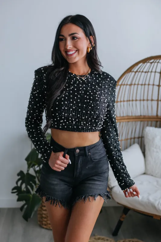 Pearl Kinda Girl Top - Black sold by Wild Oak Boutique