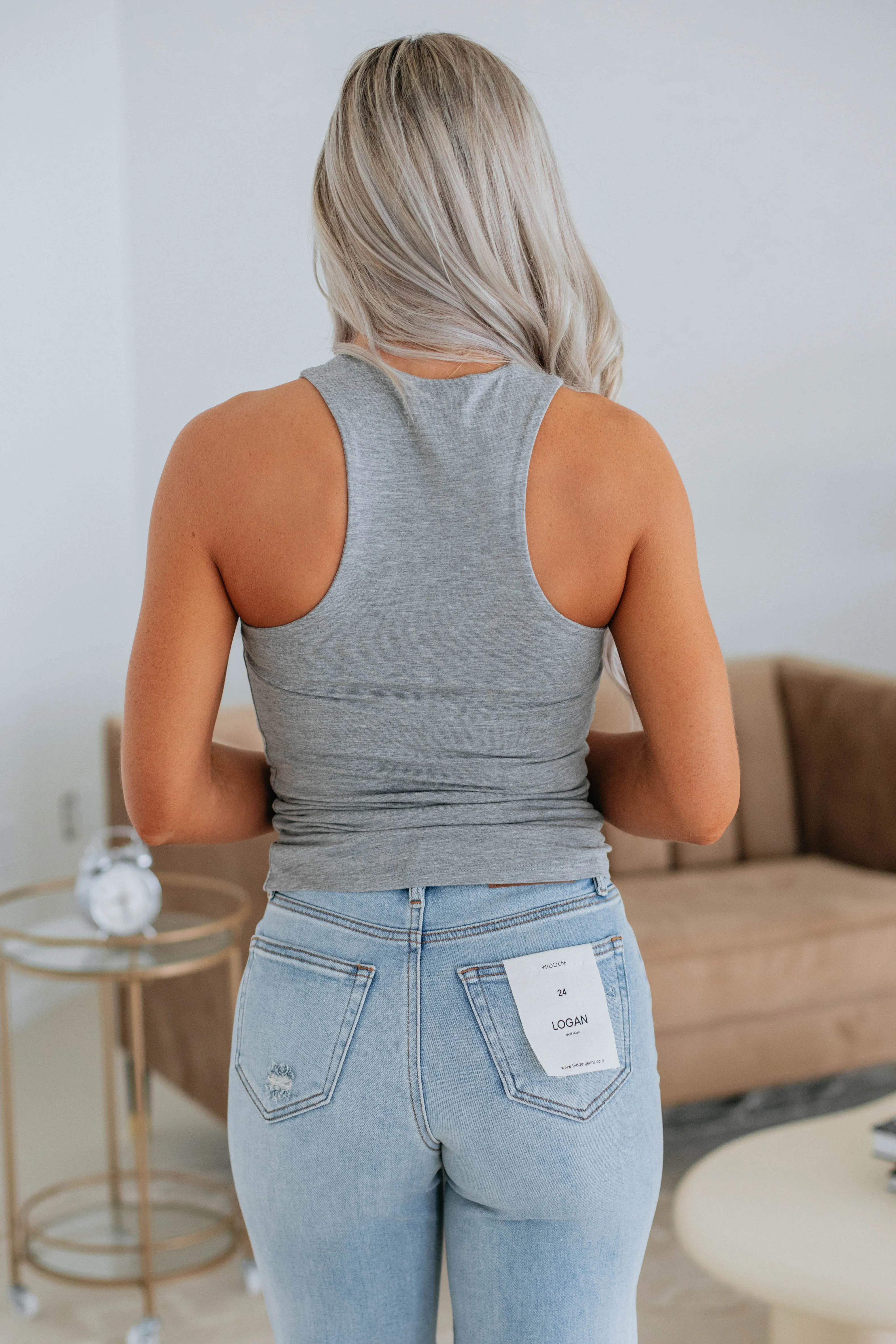 Eleia Basic Tank - Heather Grey sold by Wild Oak Boutique product image thumbnail 4