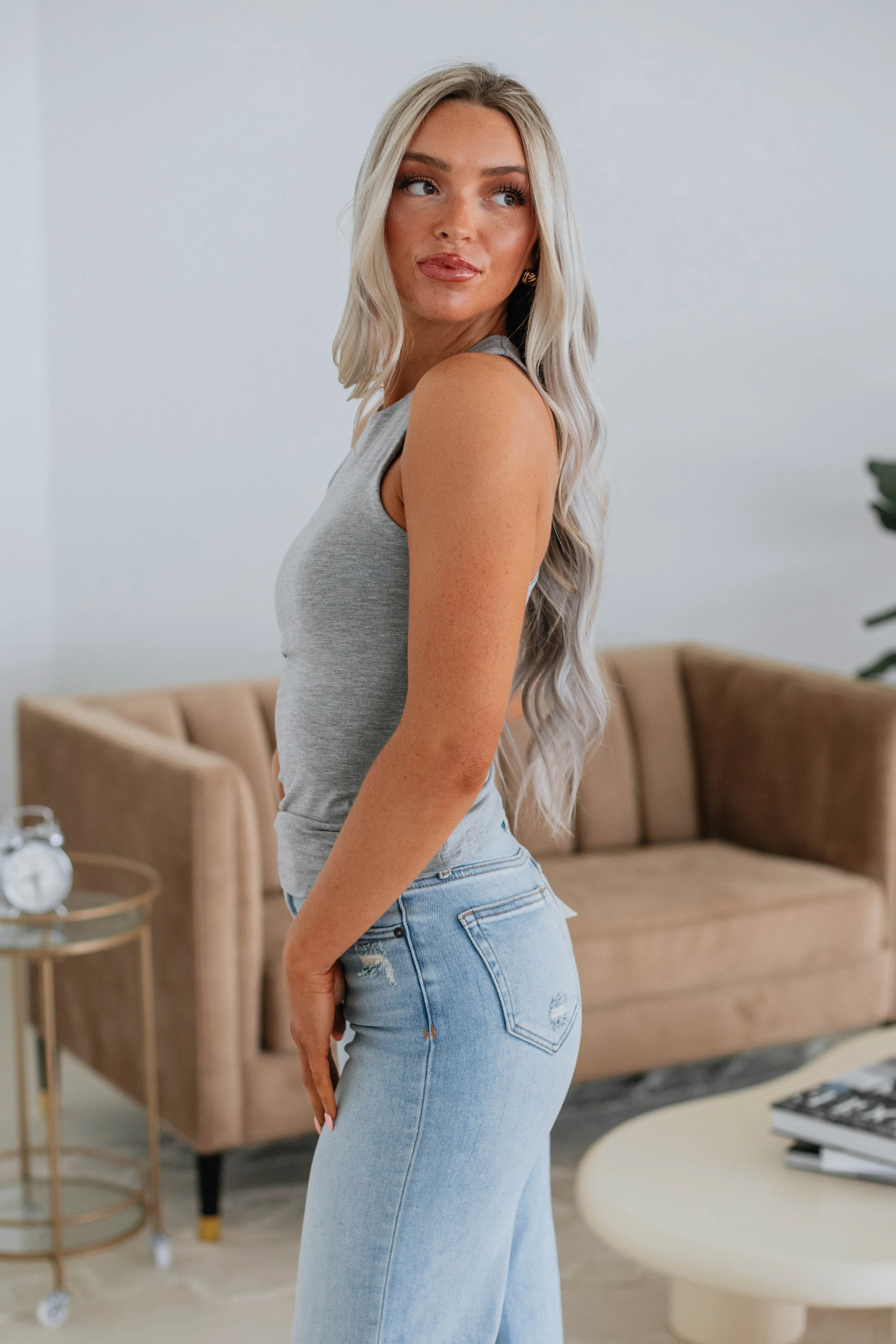 Eleia Basic Tank - Heather Grey sold by Wild Oak Boutique product image thumbnail 3