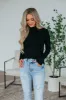 Evelina Mock Neck Top - Black sold by Wild Oak Boutique