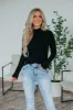 Evelina Mock Neck Top - Black sold by Wild Oak Boutique