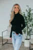 Evelina Mock Neck Top - Black sold by Wild Oak Boutique