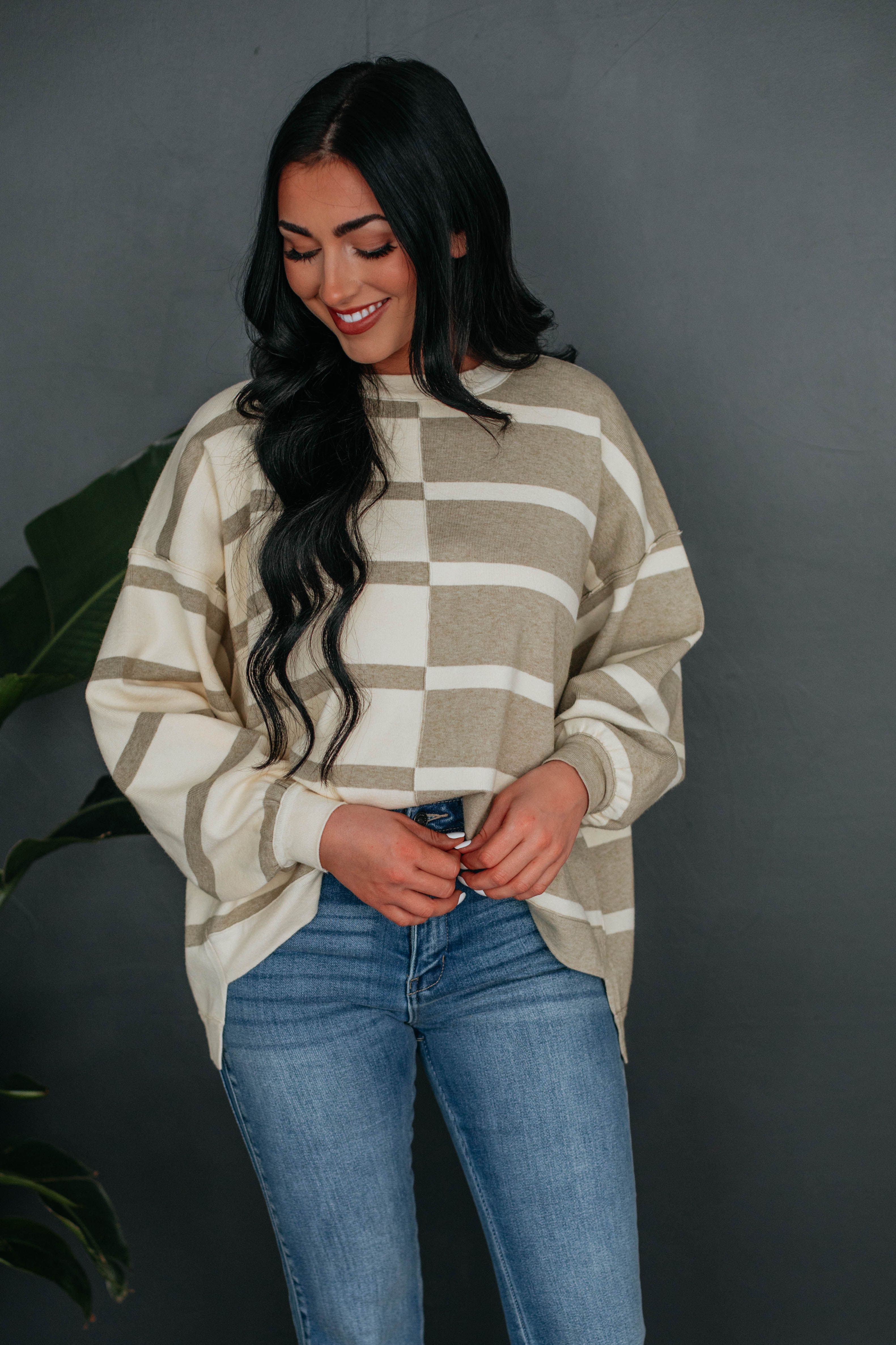 Marie Striped Sweater Top - Cream Mix sold by Wild Oak Boutique product image thumbnail 5
