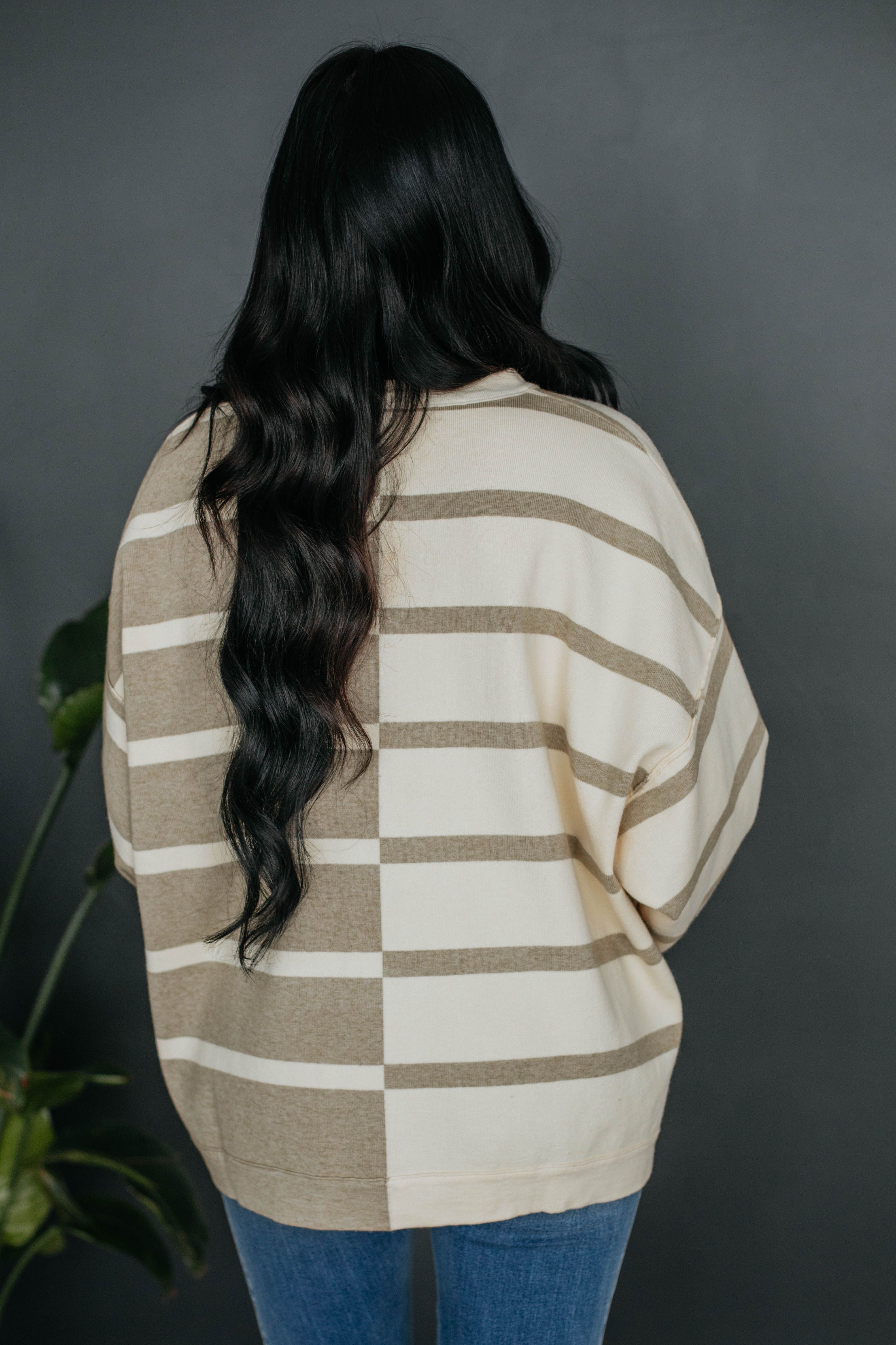 Marie Striped Sweater Top - Cream Mix sold by Wild Oak Boutique product image thumbnail 4
