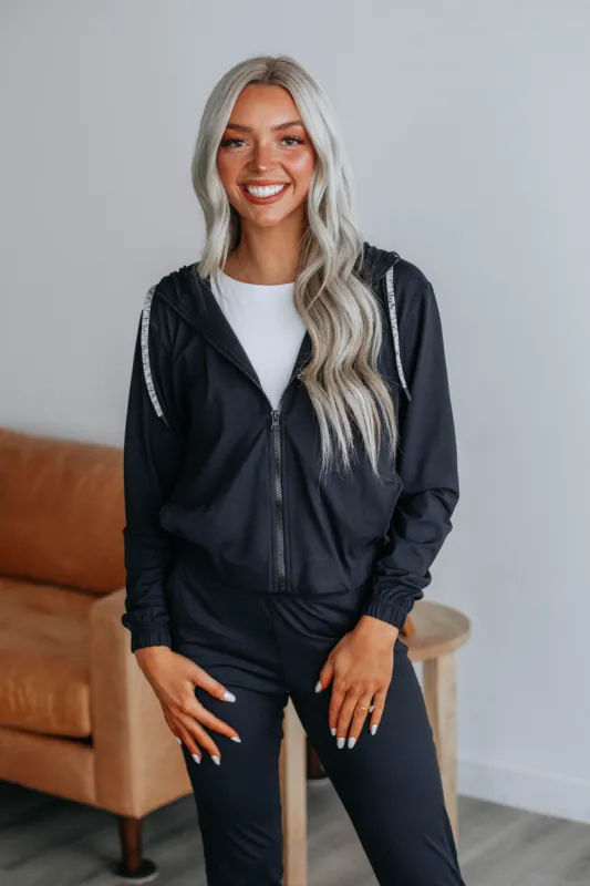 Lynnea Zip-Up Jacket - Black sold by Wild Oak Boutique