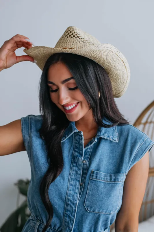 Cowgirl Cutie Hat - Natural sold by Wild Oak Boutique