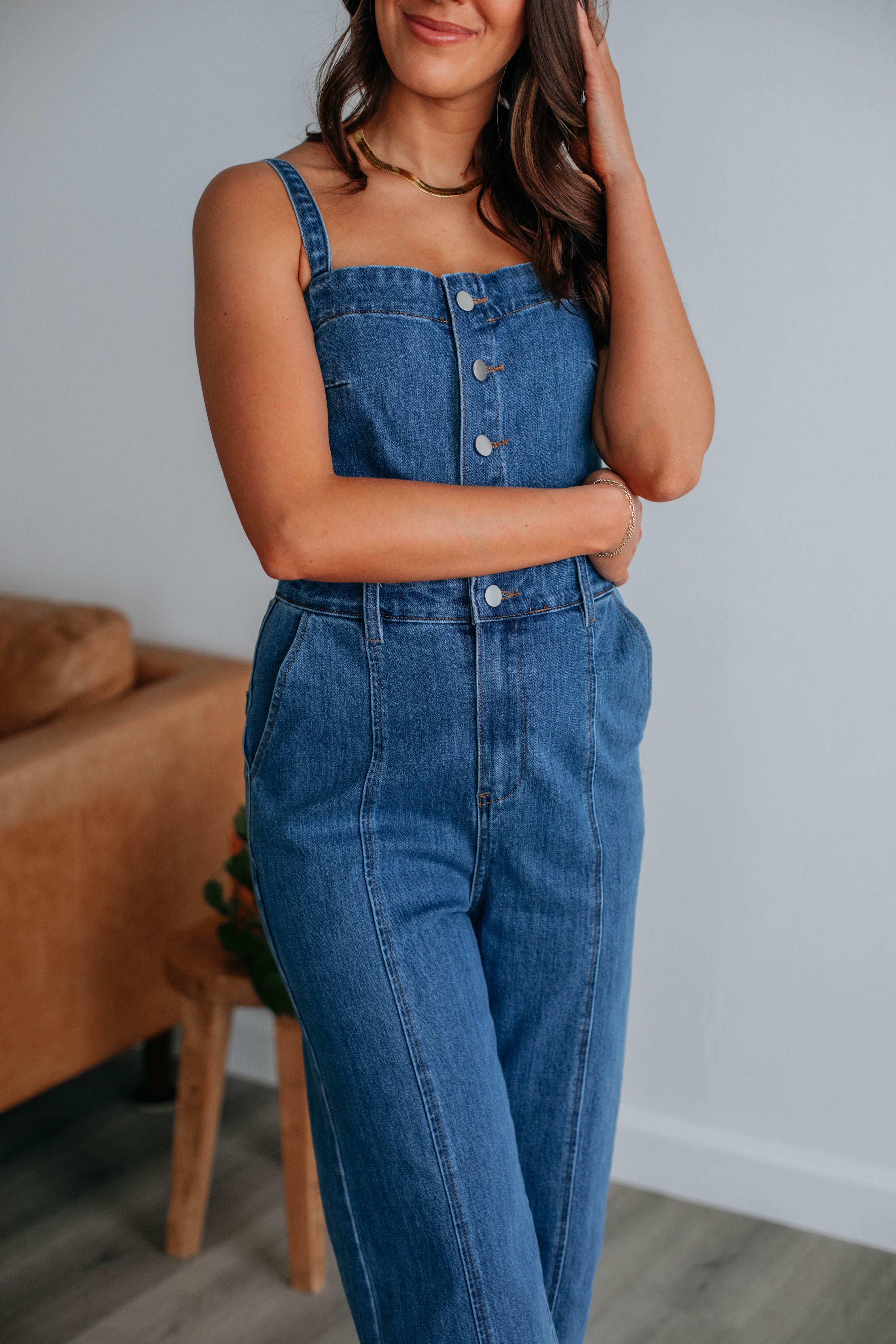 Lexington Denim Jumpsuit sold by Wild Oak Boutique product image thumbnail 2