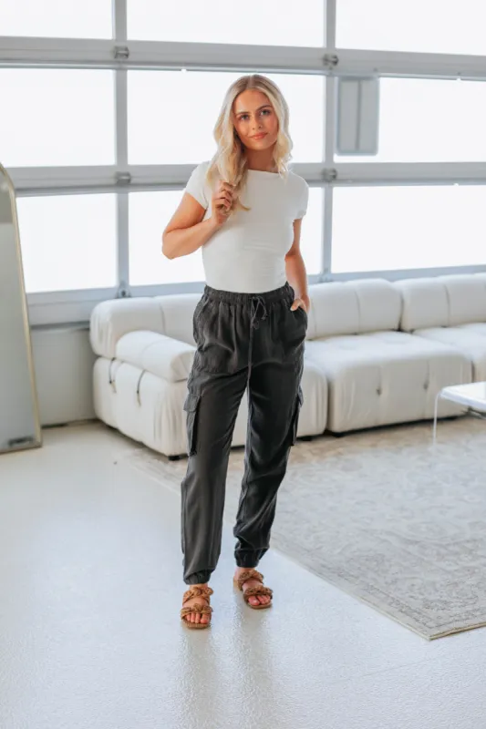 Bodie Cargo Joggers - Charcoal sold by Wild Oak Boutique
