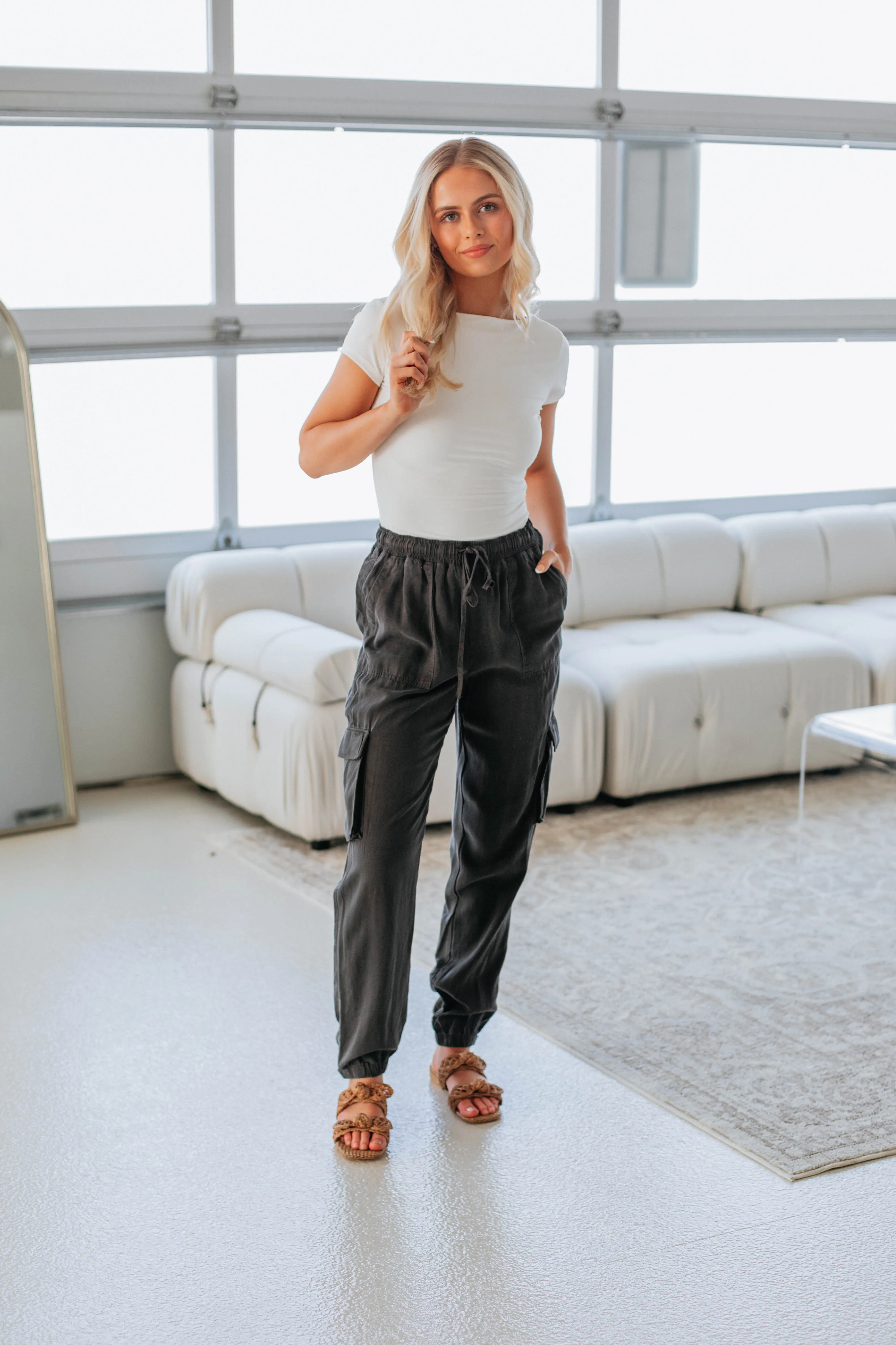 Bodie Cargo Joggers - Charcoal sold by Wild Oak Boutique