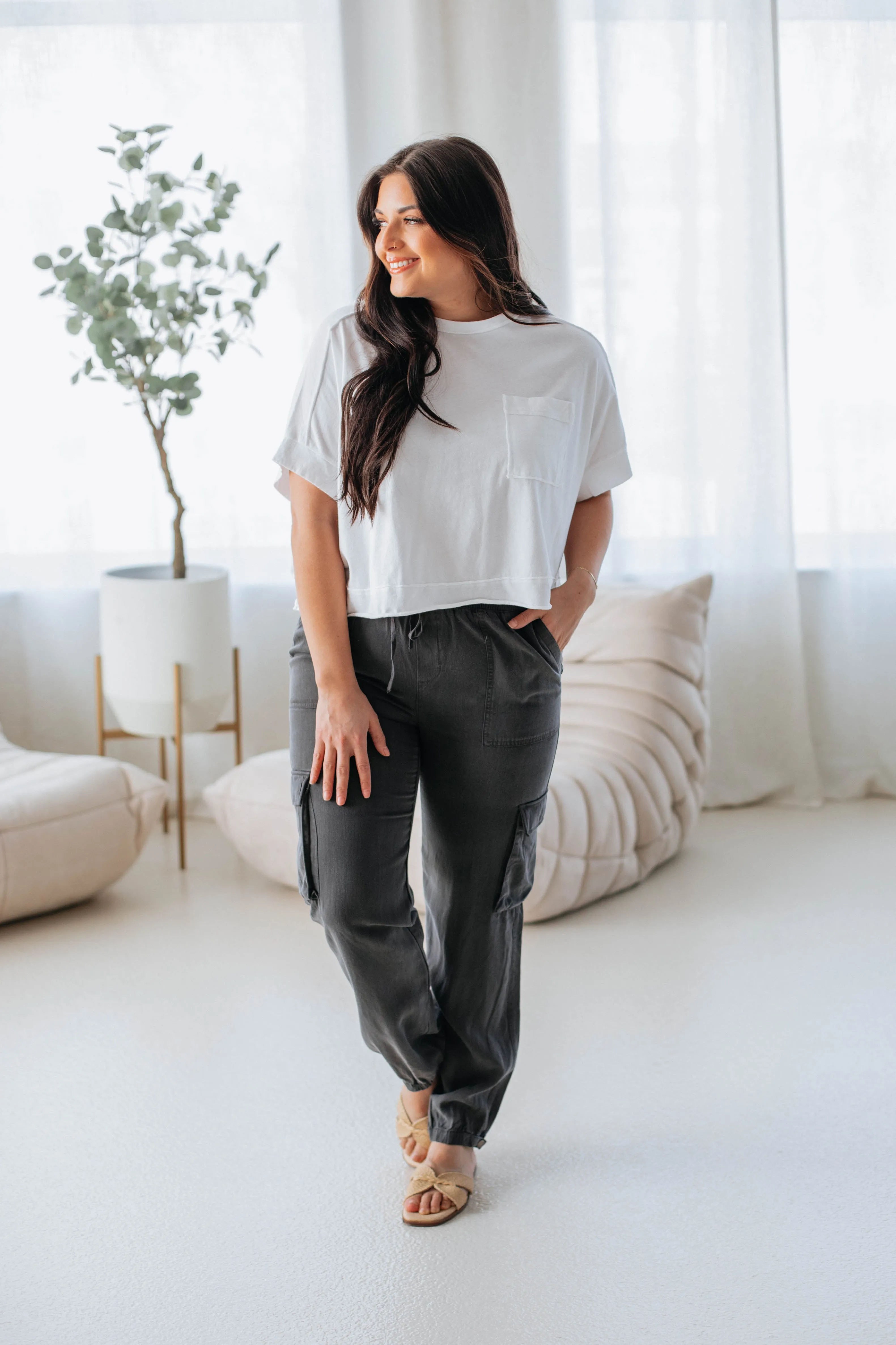 Bodie Cargo Joggers - Charcoal sold by Wild Oak Boutique product image thumbnail 3