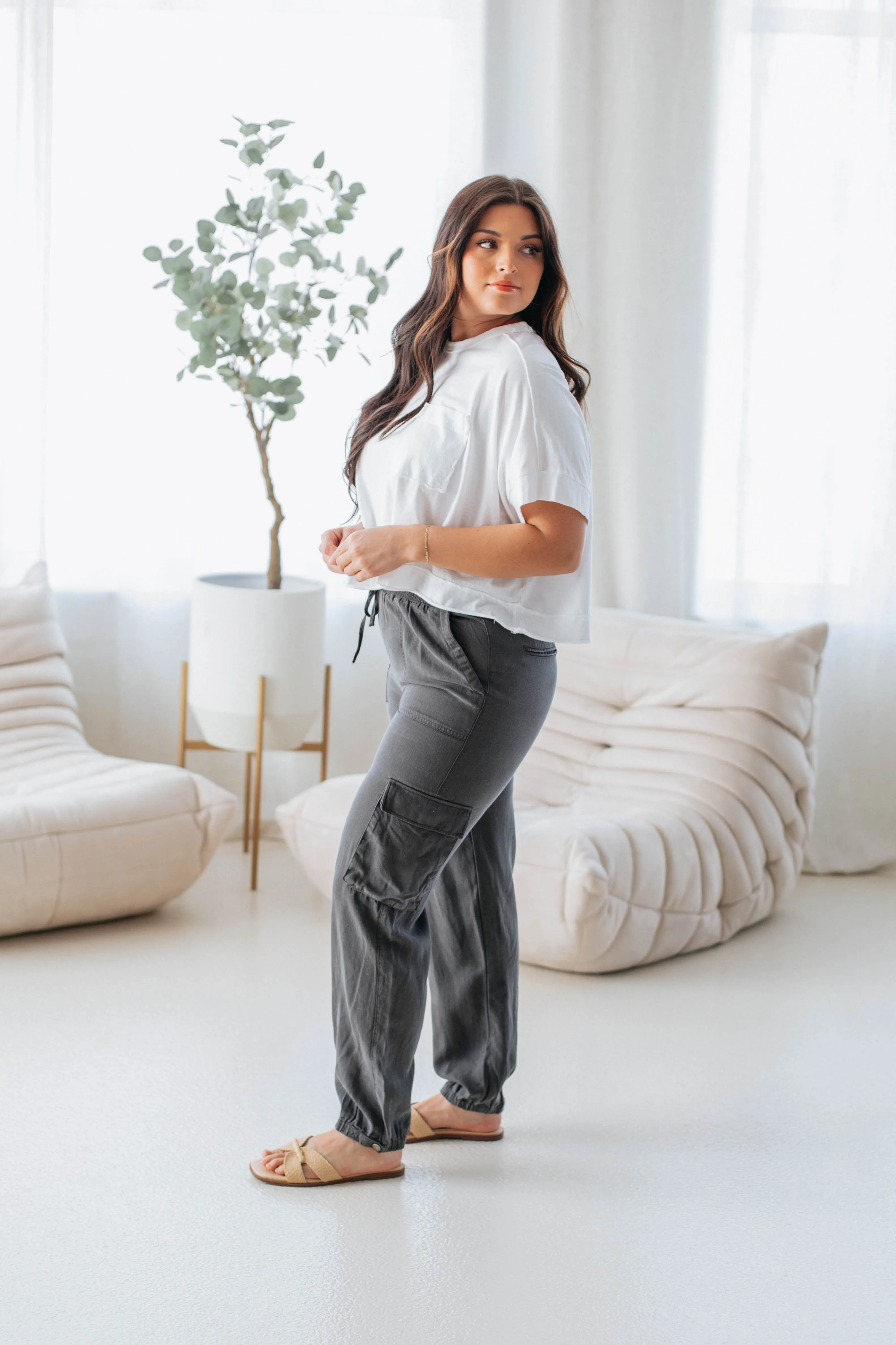 Bodie Cargo Joggers - Charcoal sold by Wild Oak Boutique product image thumbnail 4