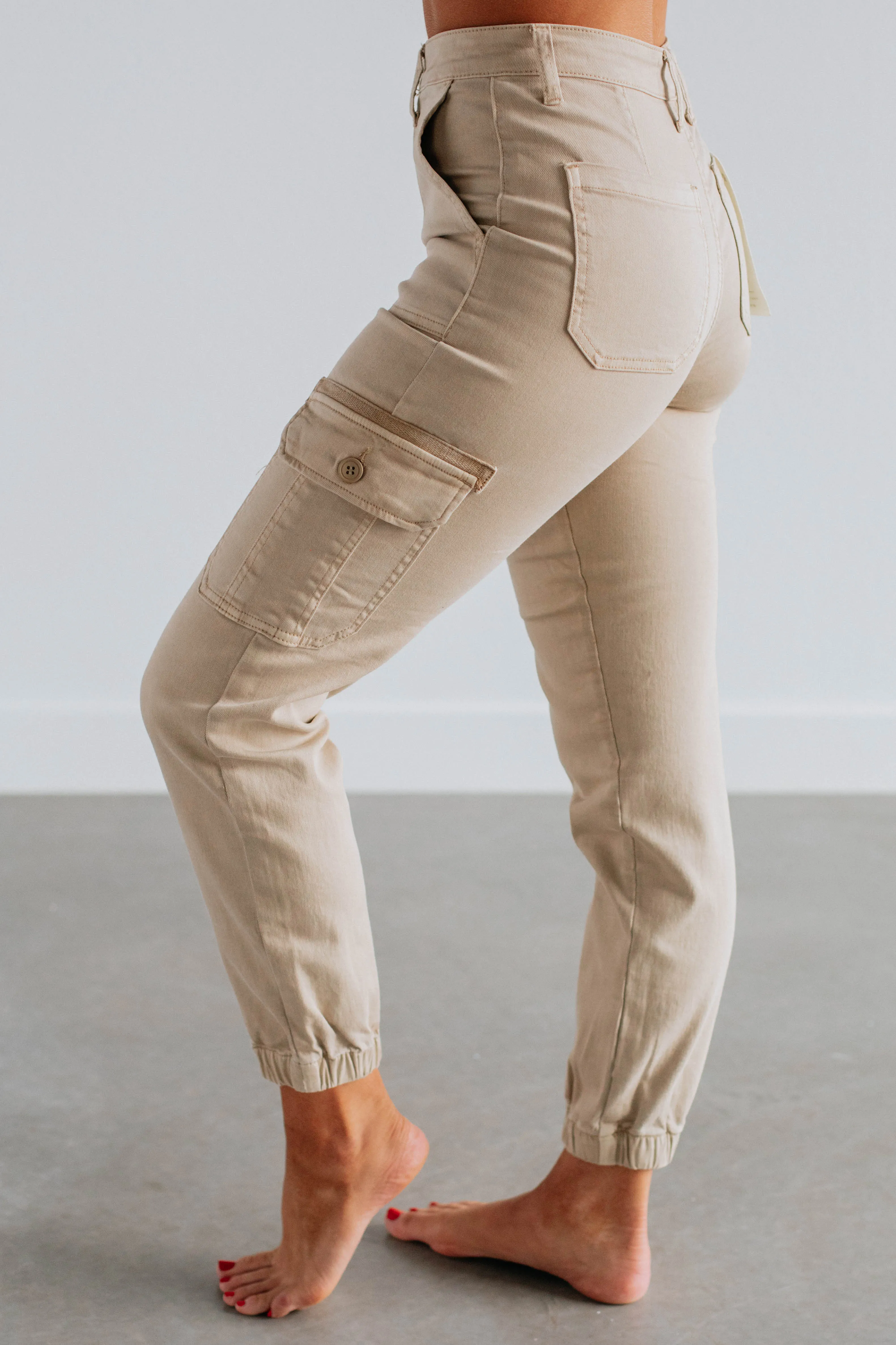 Jadia Risen Cargo Pants - Stone sold by Wild Oak Boutique product image thumbnail 2