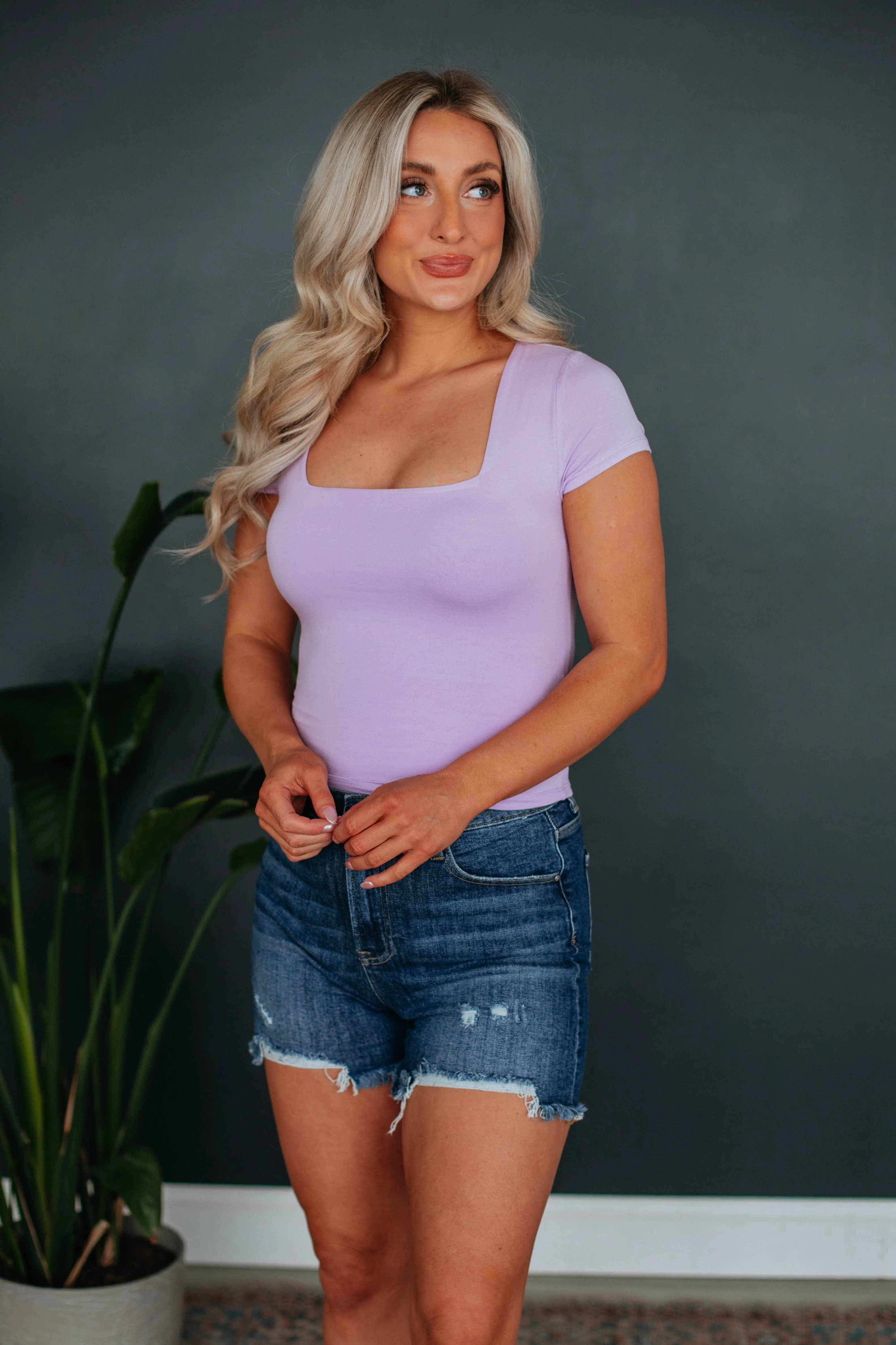Jace Basic Top - Lavender sold by Wild Oak Boutique product image thumbnail 4