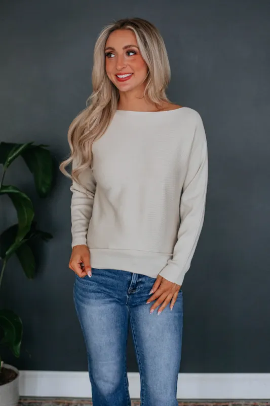 Helen Ribbed Sweater - Natural sold by Wild Oak Boutique
