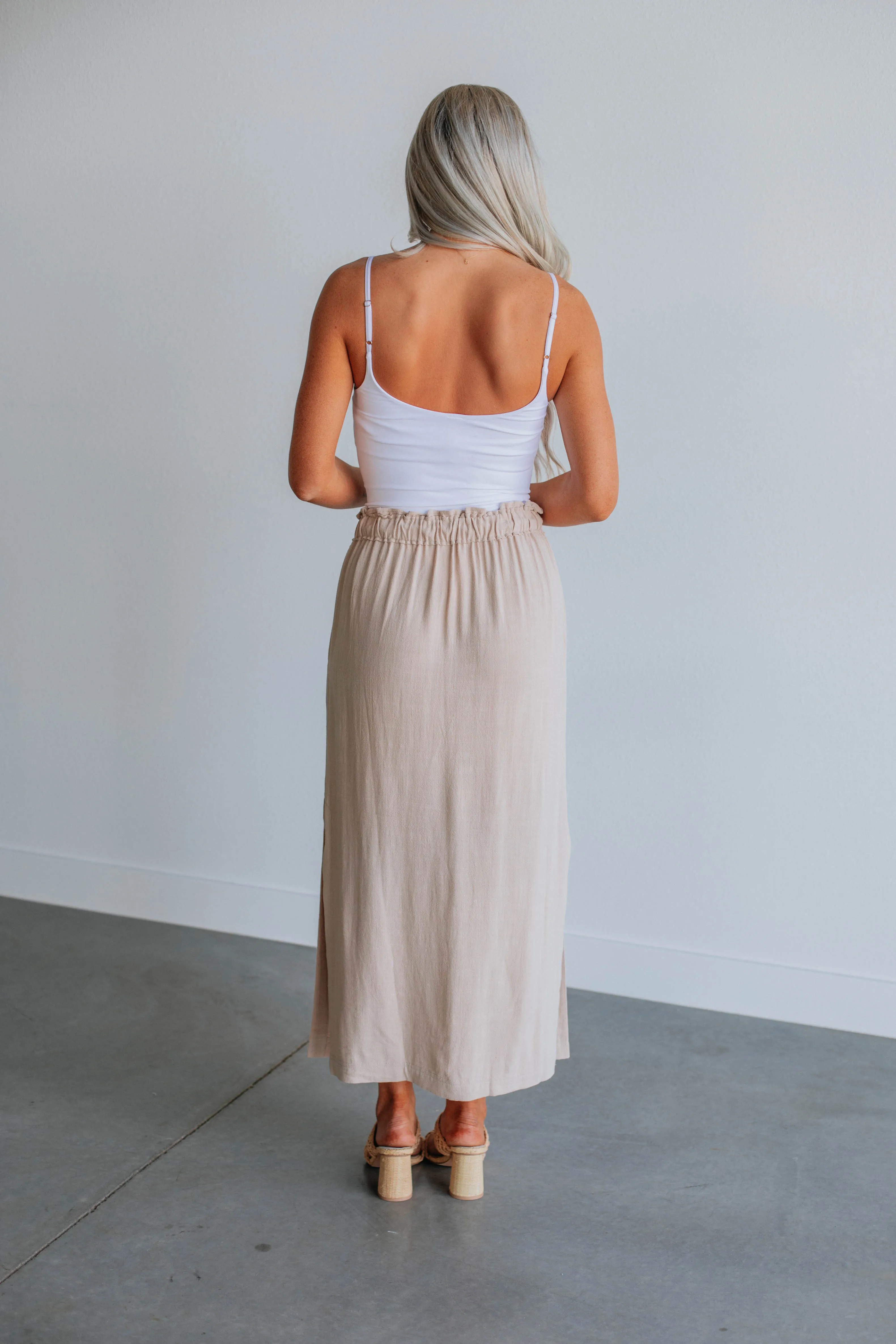 Emeline Midi Skirt - Sand sold by Wild Oak Boutique product image thumbnail 5