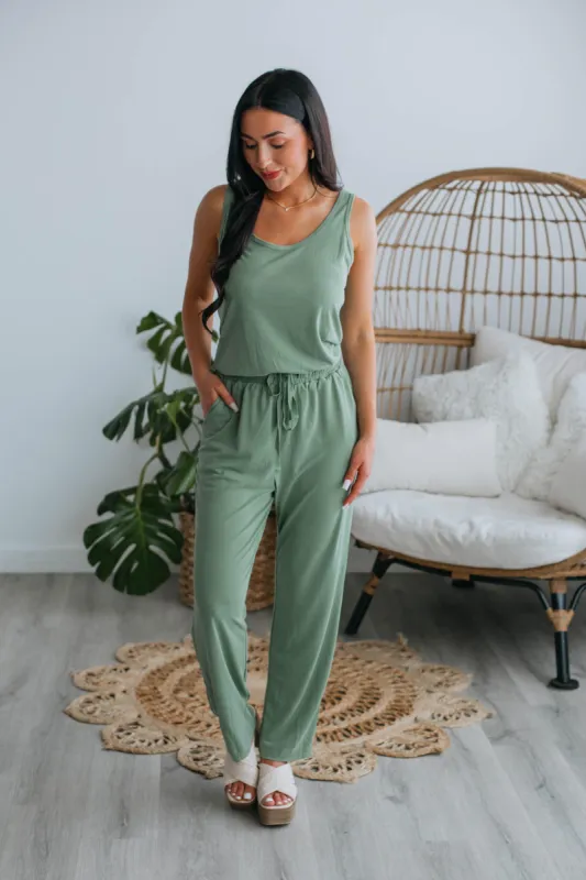 Ashanti Jumpsuit - Sage made by Wild Oak Boutique