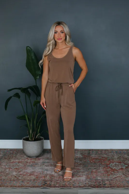 Ashanti Jumpsuit - Mocha sold by Wild Oak Boutique