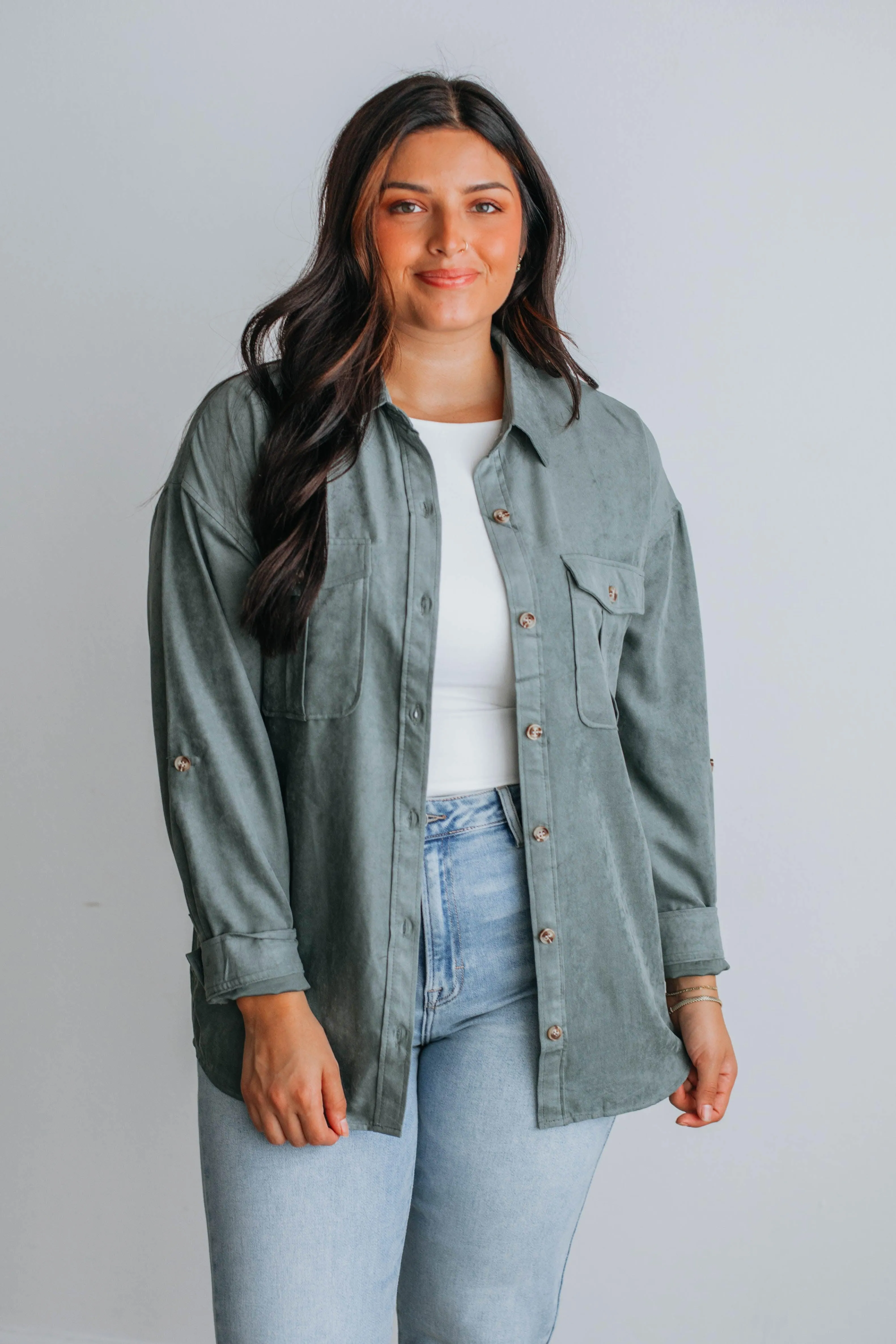 Harlem Lightweight Shacket - Spruce sold by Wild Oak Boutique product image thumbnail 4