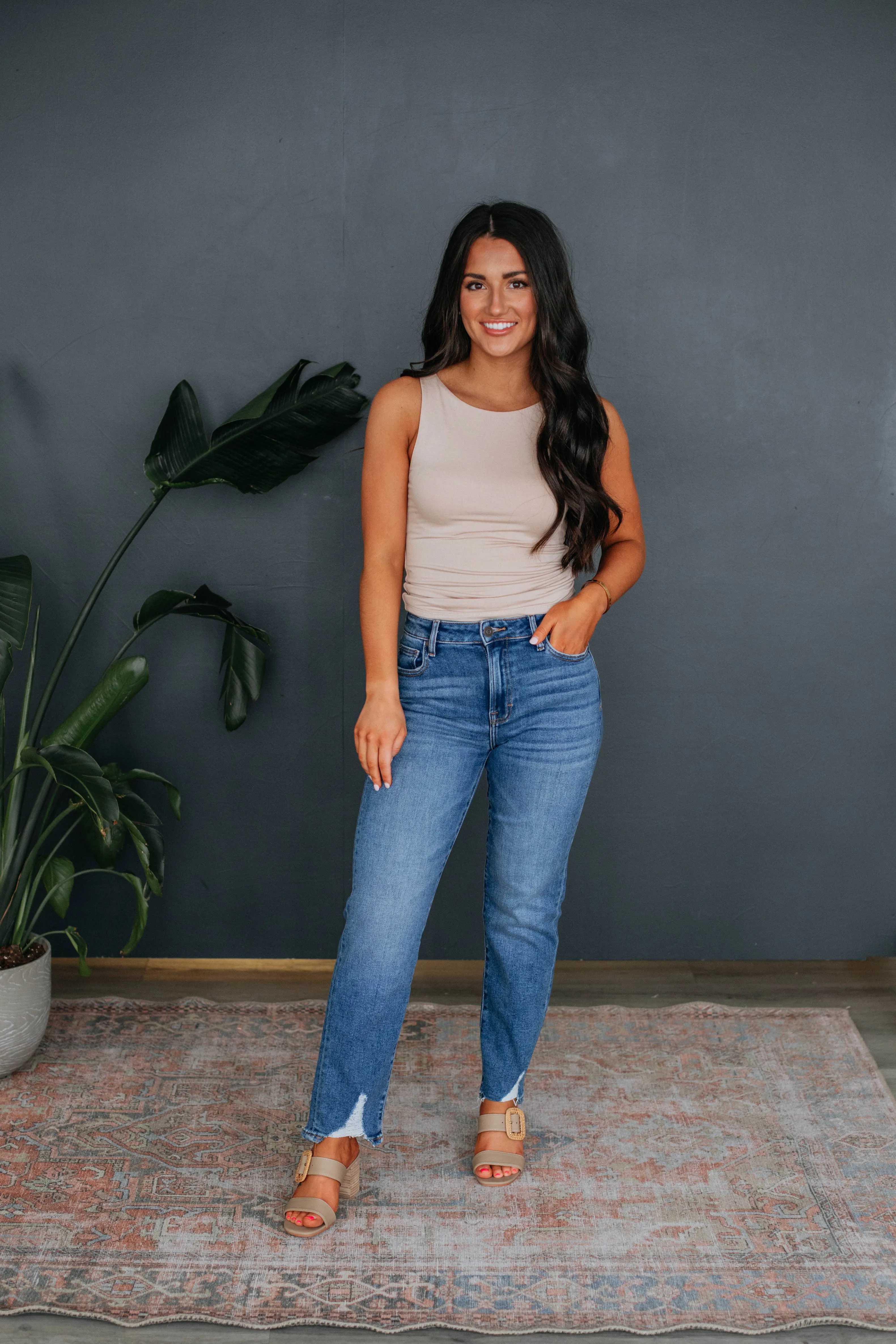 Ariel Basic Tank - Light Taupe sold by Wild Oak Boutique product image thumbnail 2