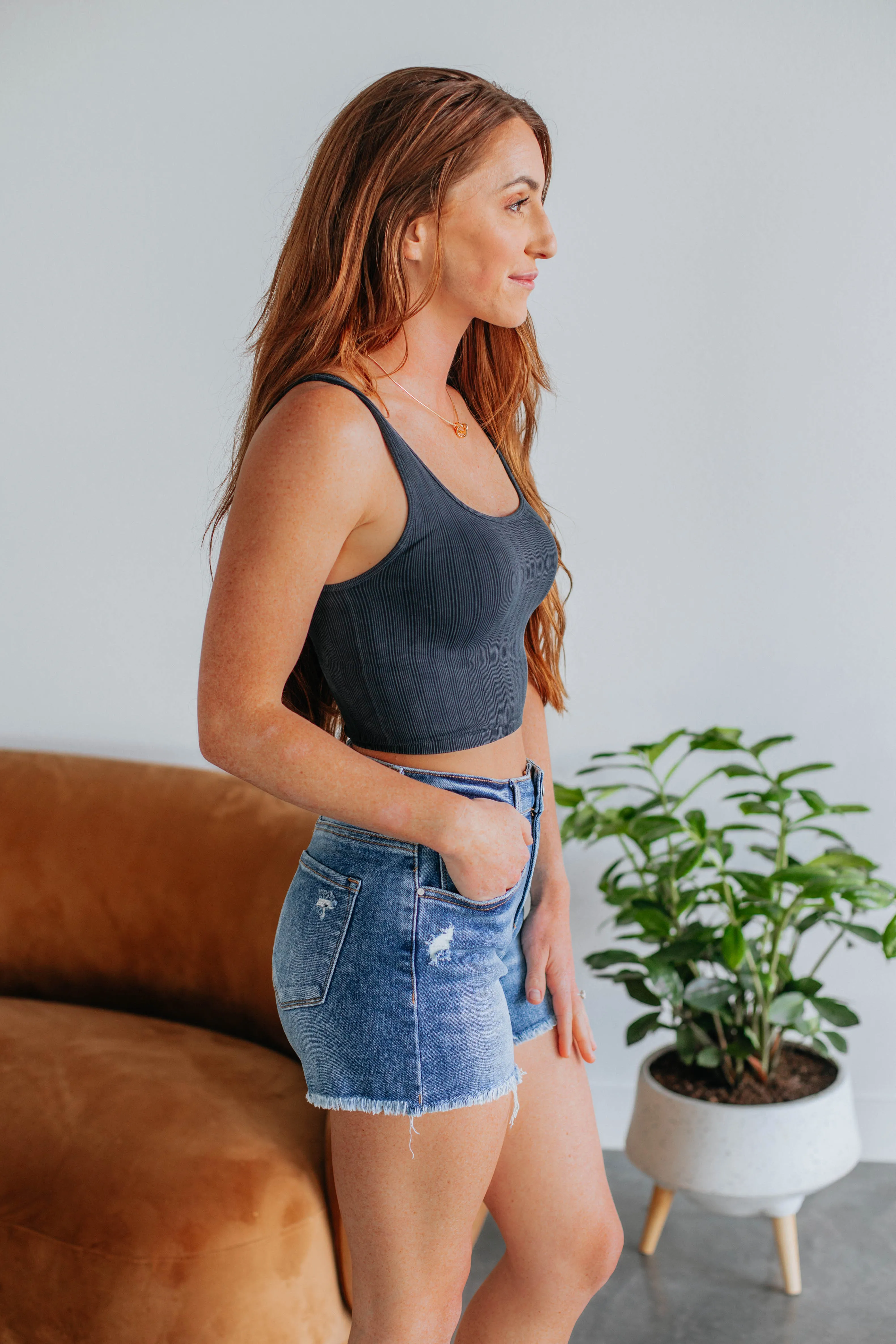 Drew Ribbed Tank - Vintage Black sold by Wild Oak Boutique product image thumbnail 4