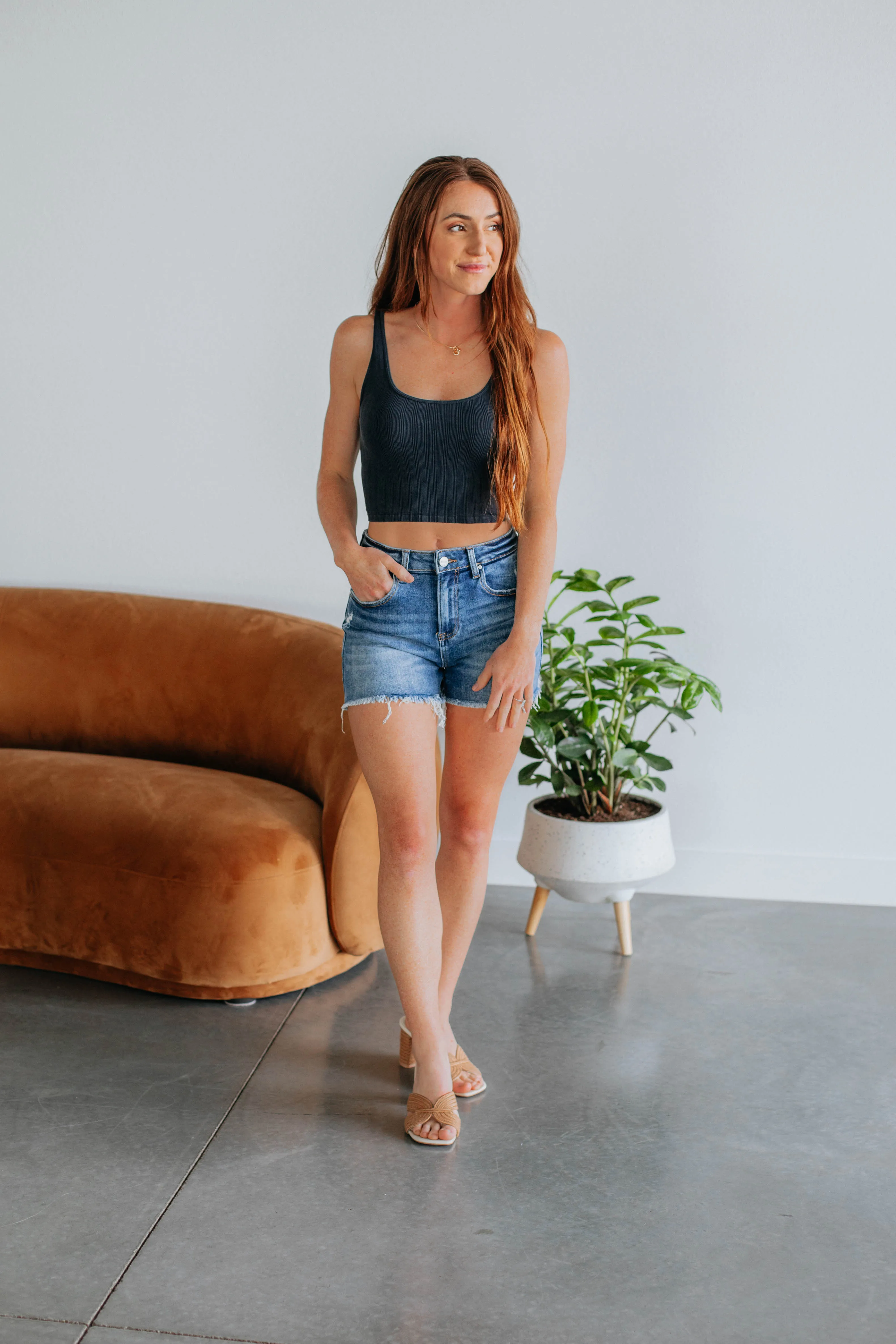 Drew Ribbed Tank - Vintage Black sold by Wild Oak Boutique product image thumbnail 2