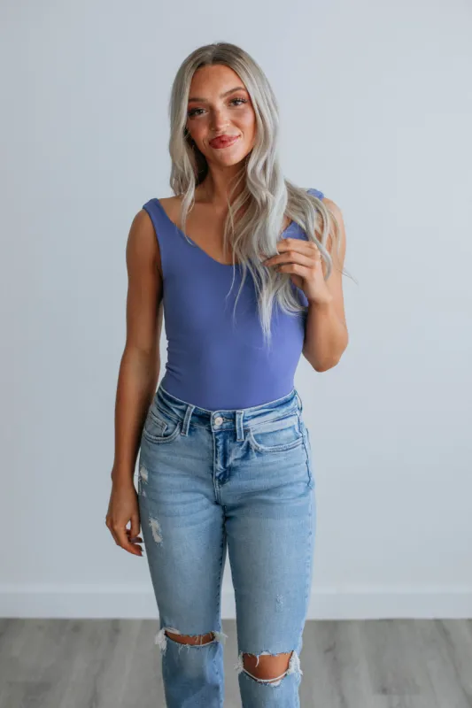 Sweet & Simple Bodysuit - Periwinkle sold by Wild Oak Boutique