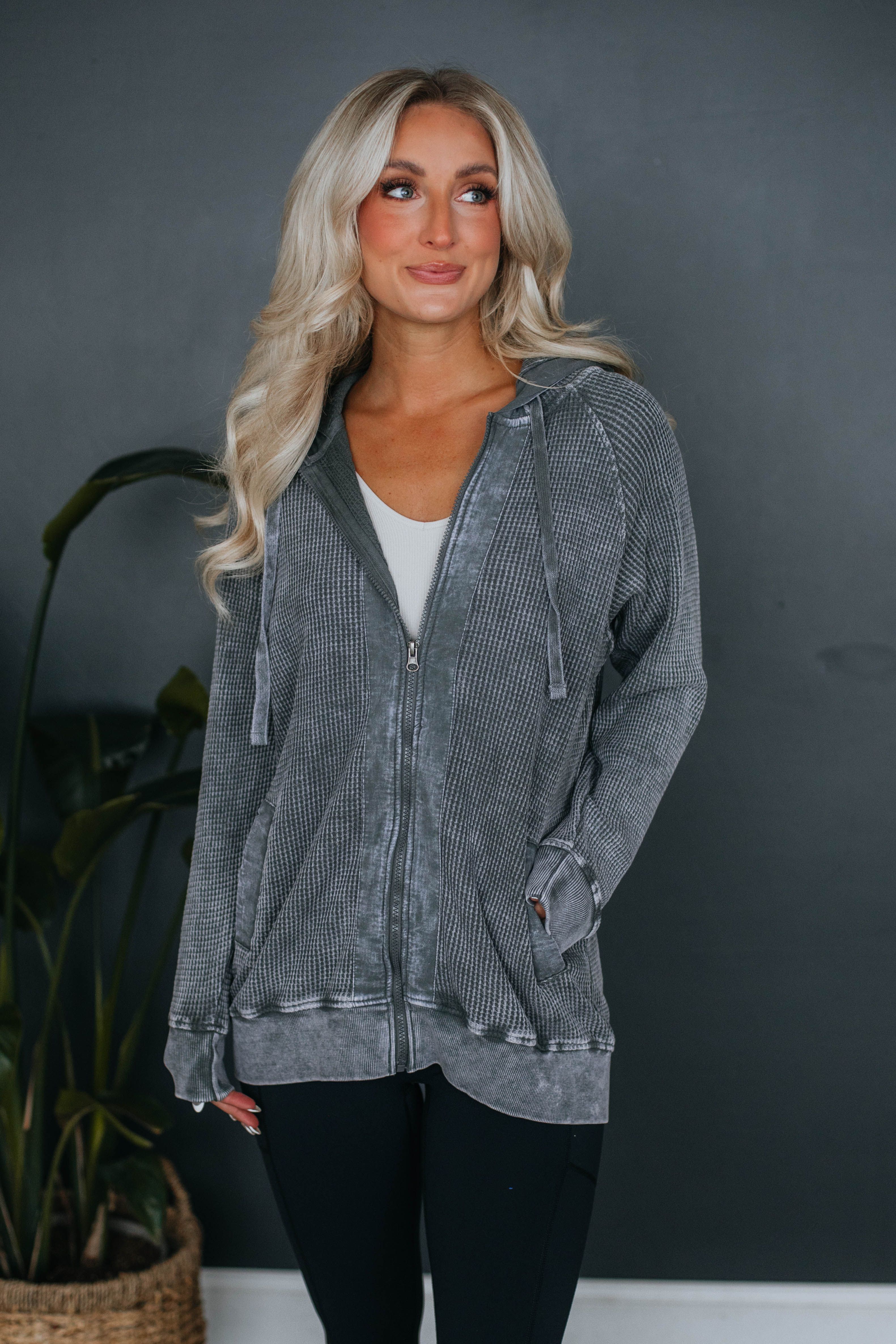 Leya Zip-Up Jacket - Urban Chic sold by Wild Oak Boutique product image thumbnail 4
