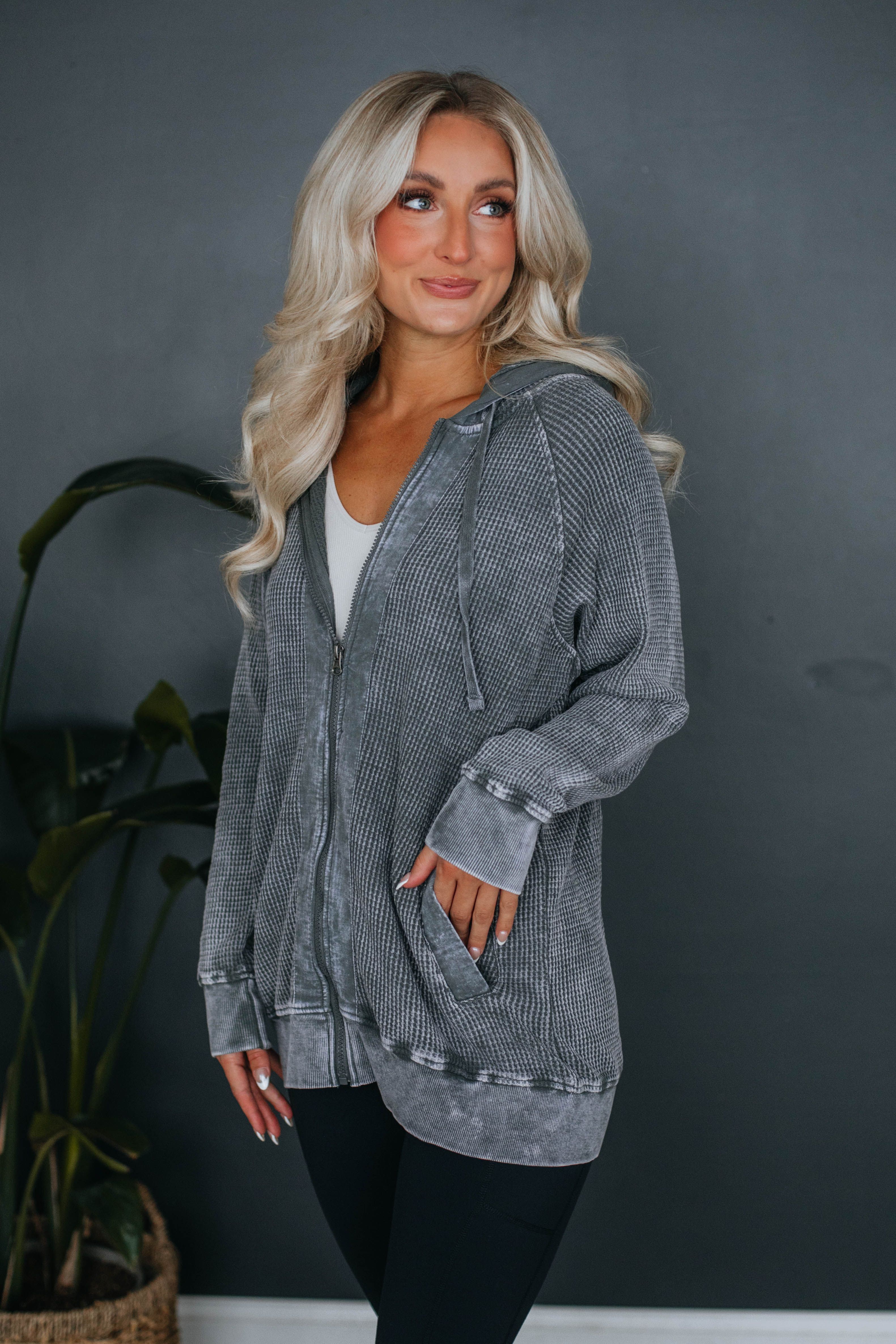 Leya Zip-Up Jacket - Urban Chic sold by Wild Oak Boutique product image thumbnail 5