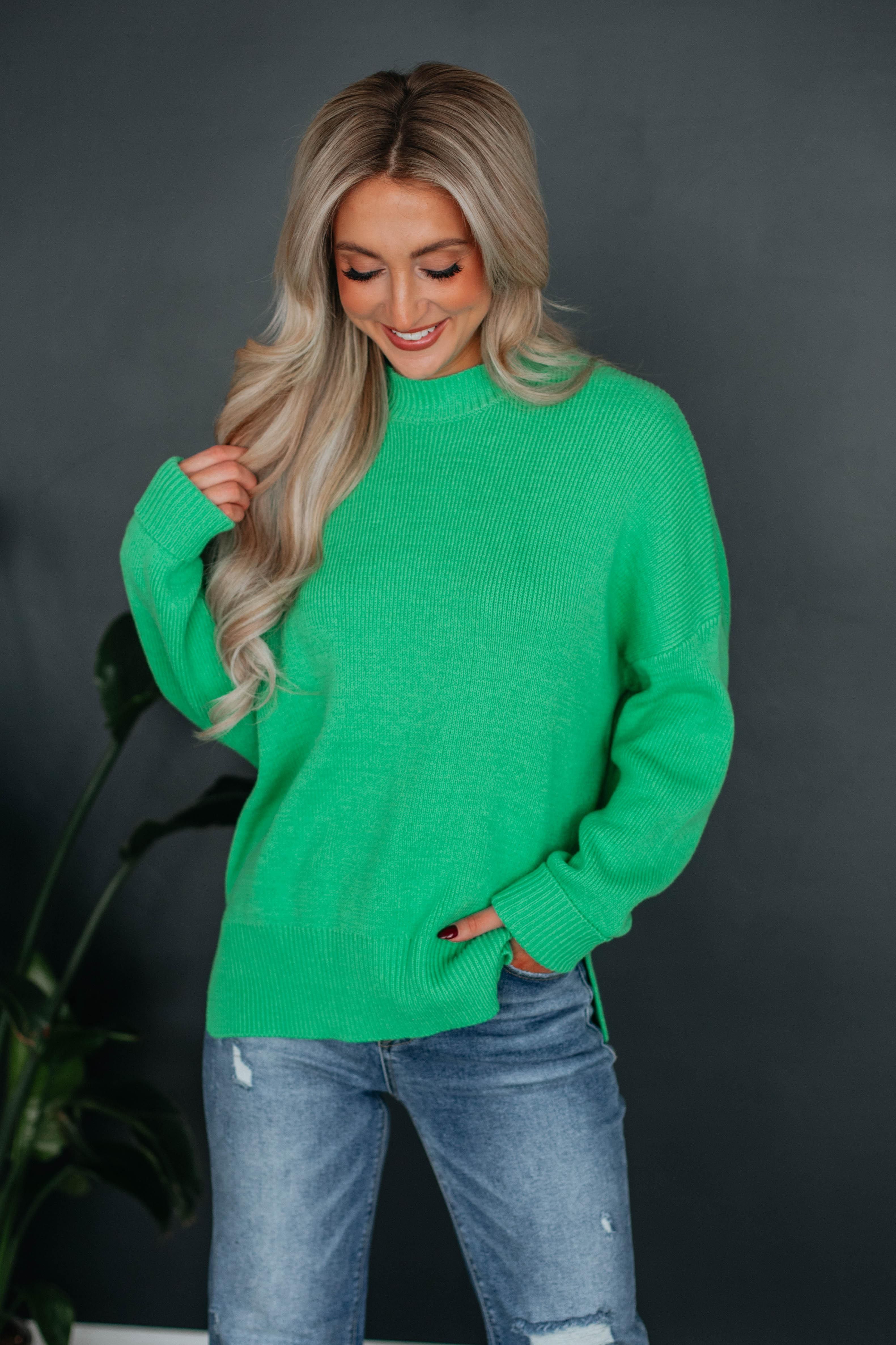 Chelsea Mock Neck Sweater - Apple sold by Wild Oak Boutique product image thumbnail 3
