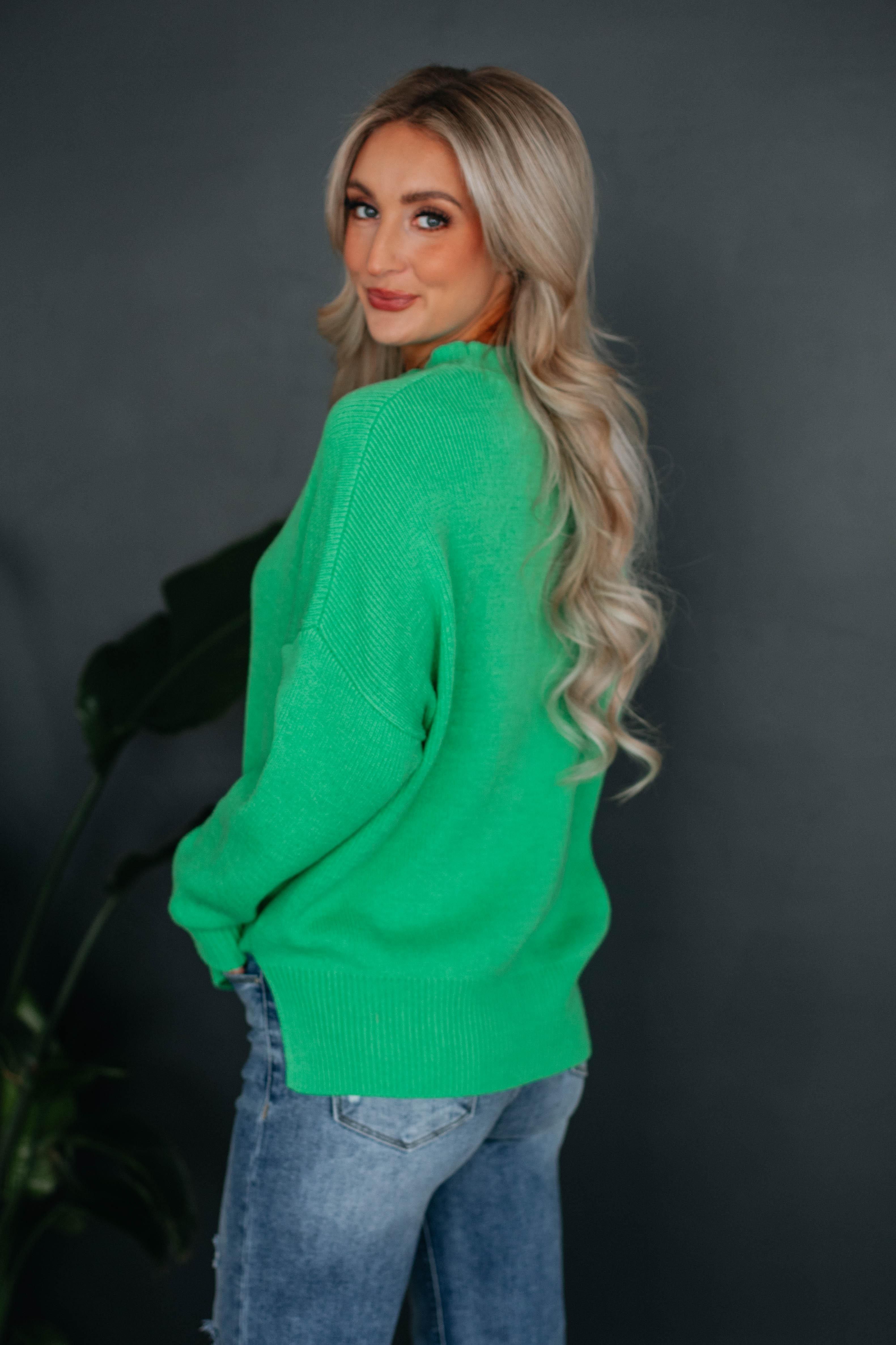 Chelsea Mock Neck Sweater - Apple sold by Wild Oak Boutique product image thumbnail 4