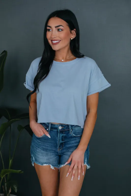 Capri Basic Tee - Sky Blue sold by Wild Oak Boutique