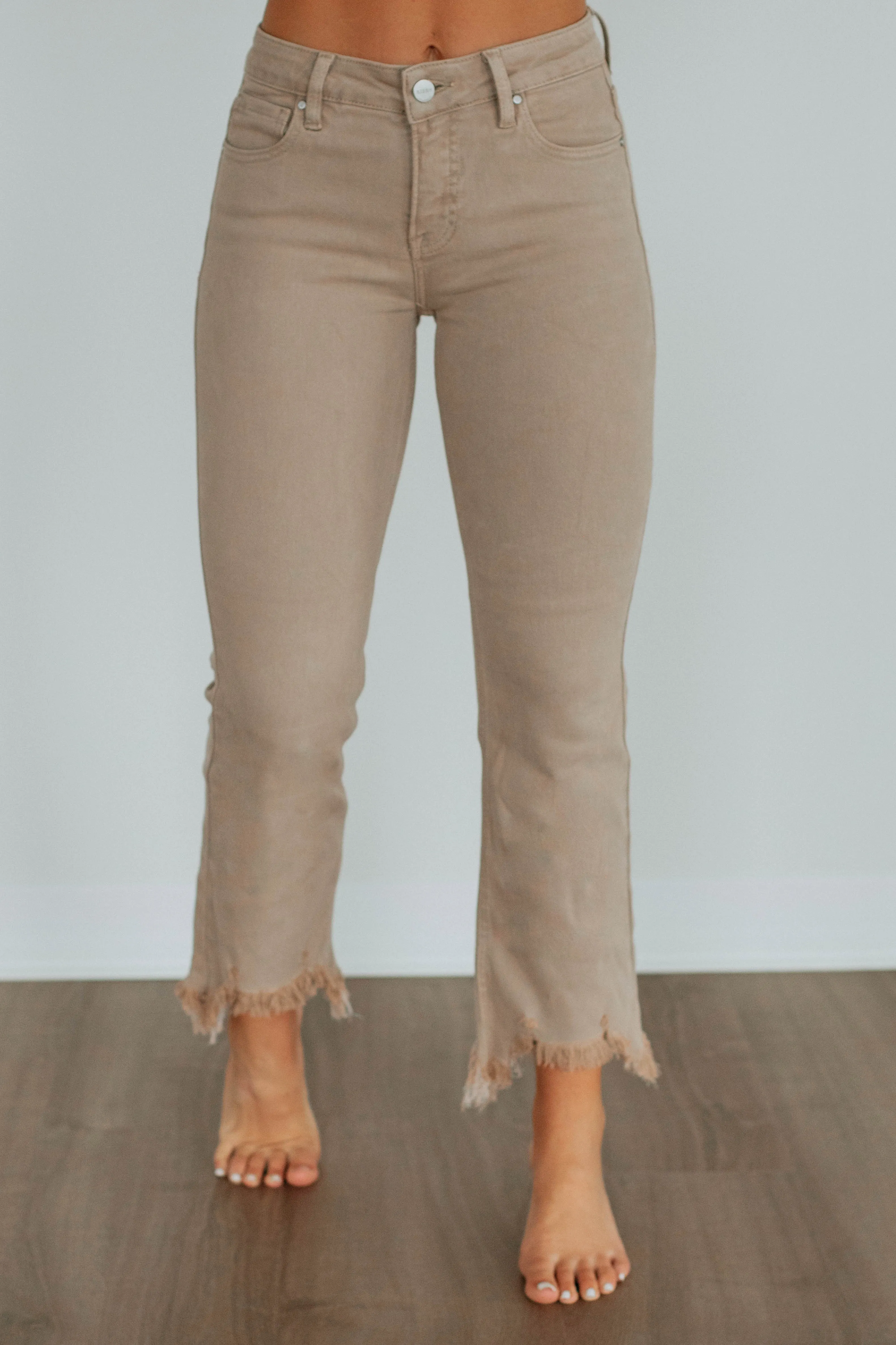 Neona Risen Jeans - Taupe sold by Wild Oak Boutique