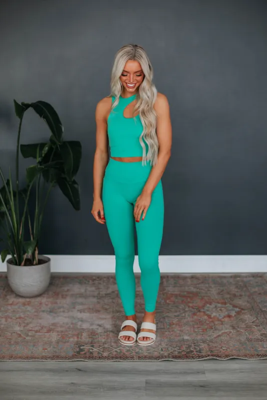 Zalen Active Leggings - Seafoam sold by Wild Oak Boutique