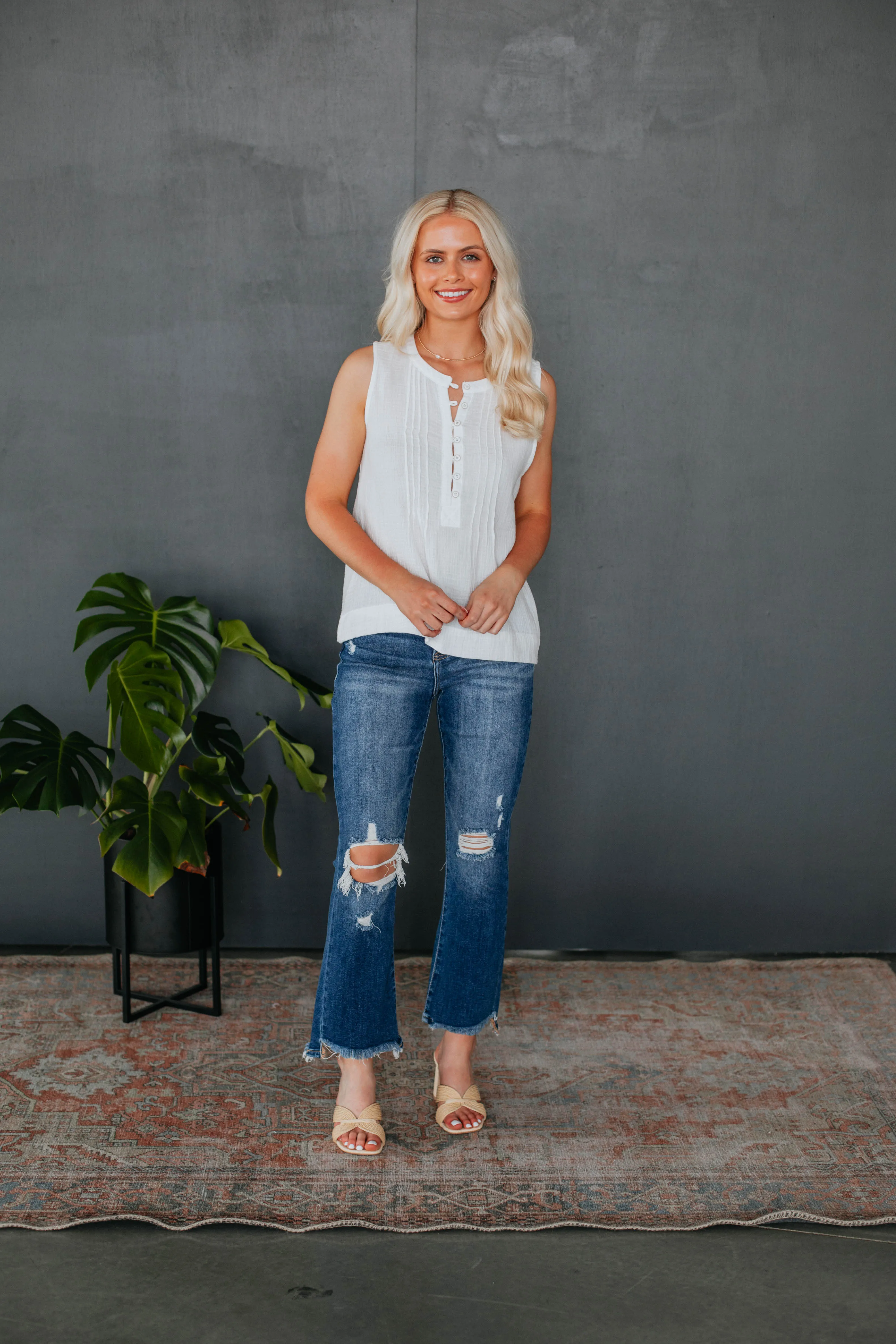 Dionne Tank - Ivory sold by Wild Oak Boutique product image thumbnail 3