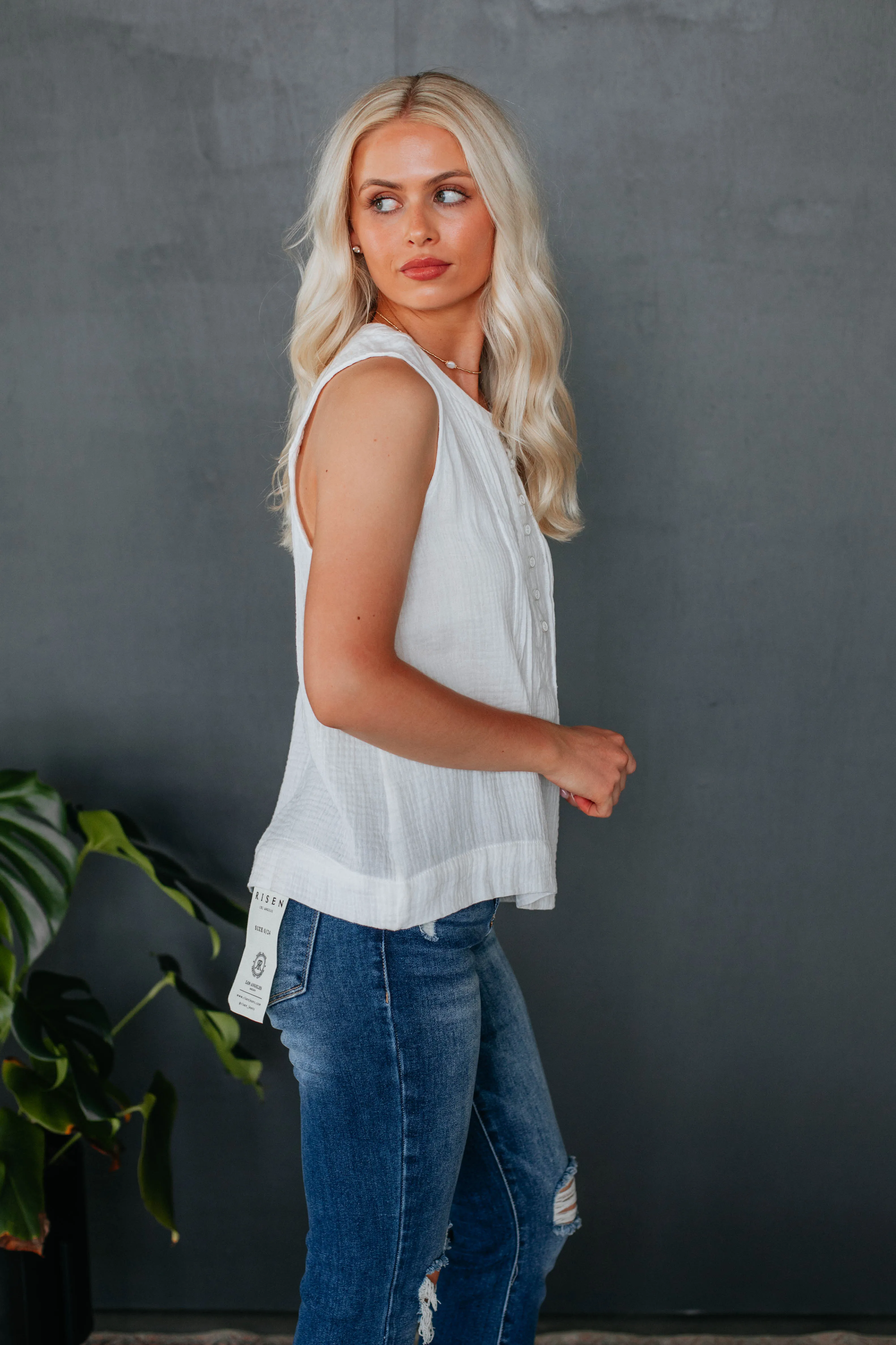 Dionne Tank - Ivory sold by Wild Oak Boutique product image thumbnail 4