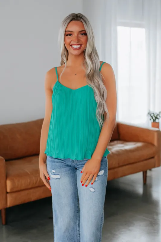 Gaelle Tank - Teal sold by Wild Oak Boutique