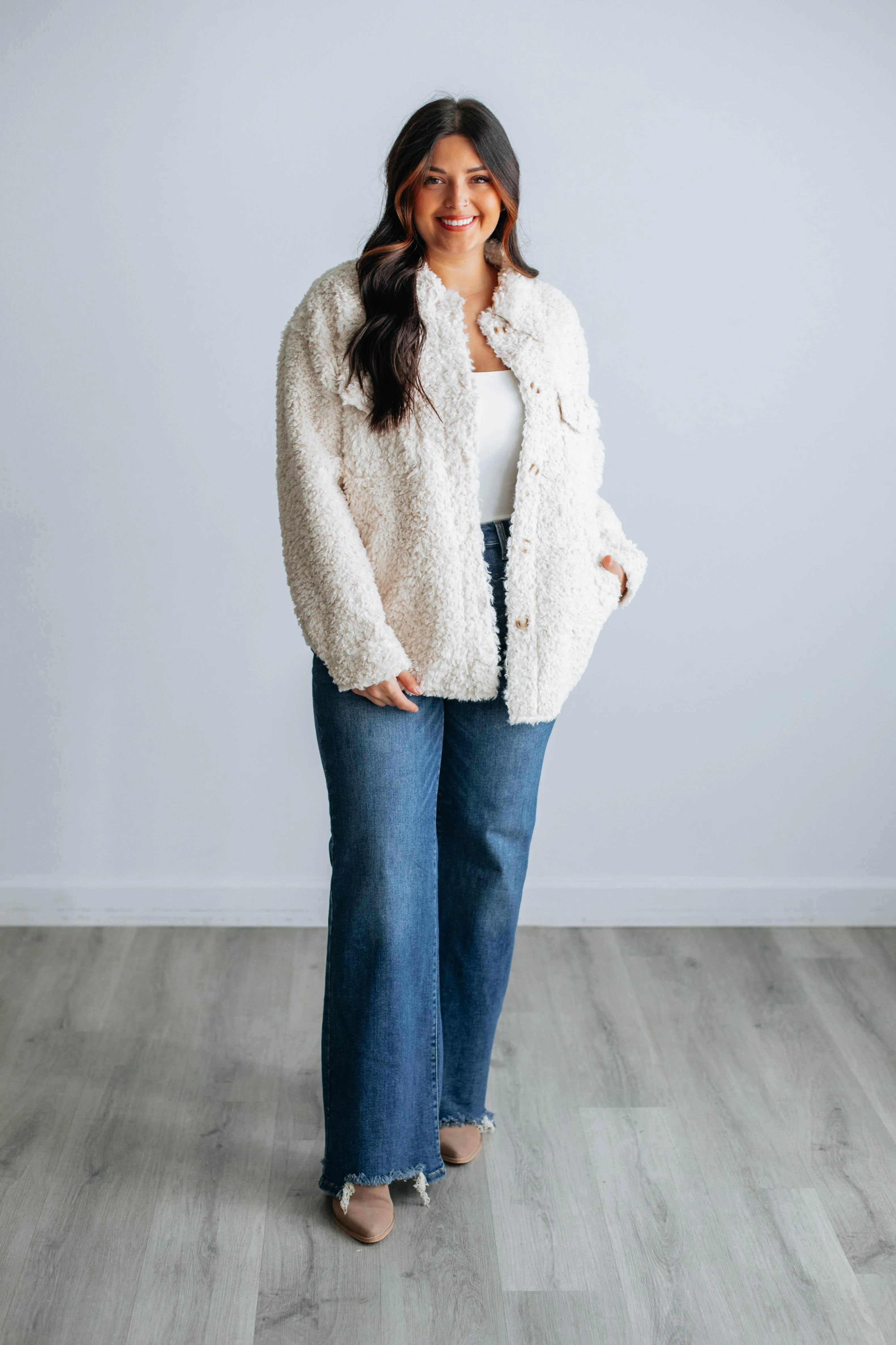 Bundle Up Shacket - Ecru sold by Wild Oak Boutique product image thumbnail 3