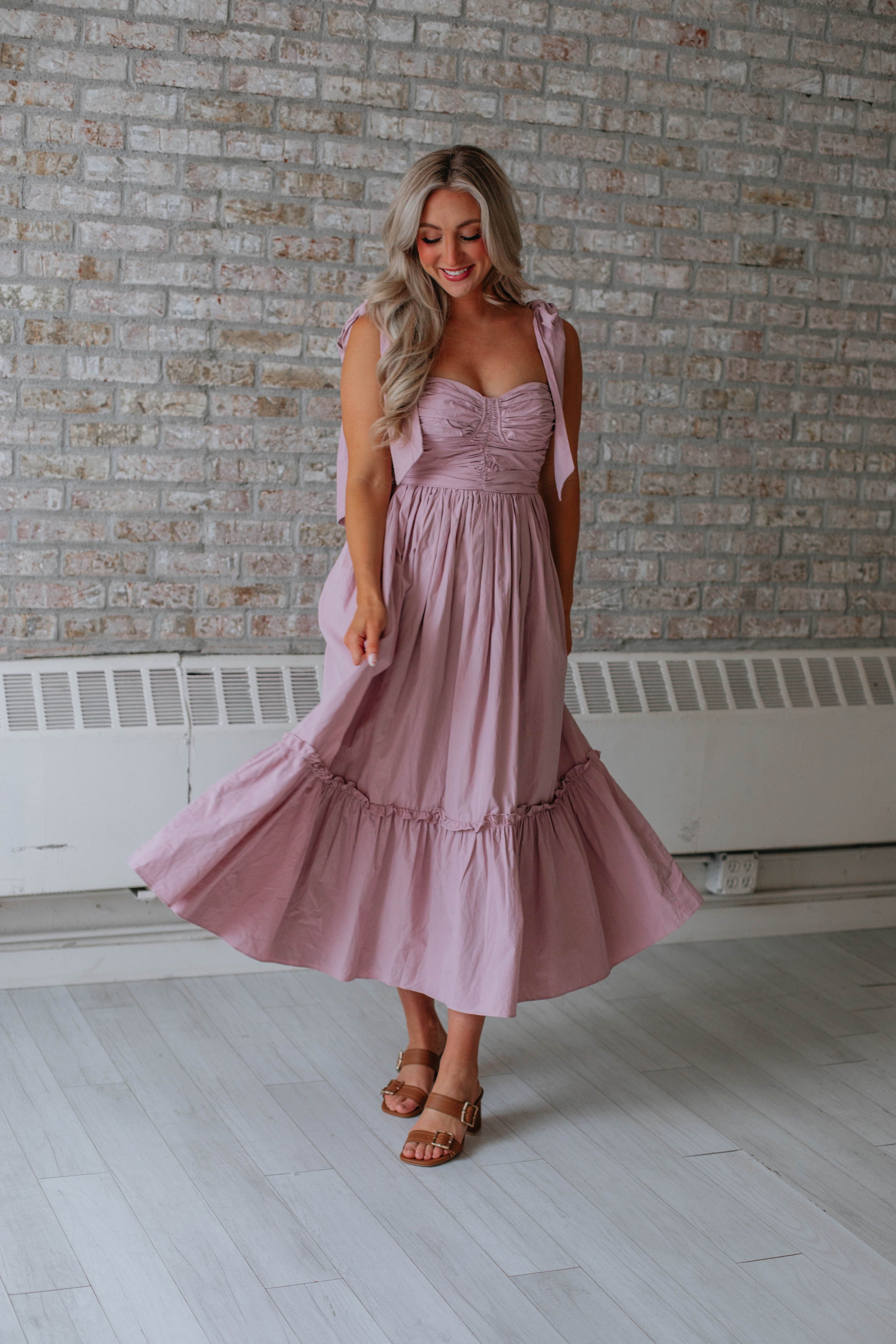 Rosalyn Midi Dress - Dusty Mauve sold by Wild Oak Boutique product image thumbnail 2