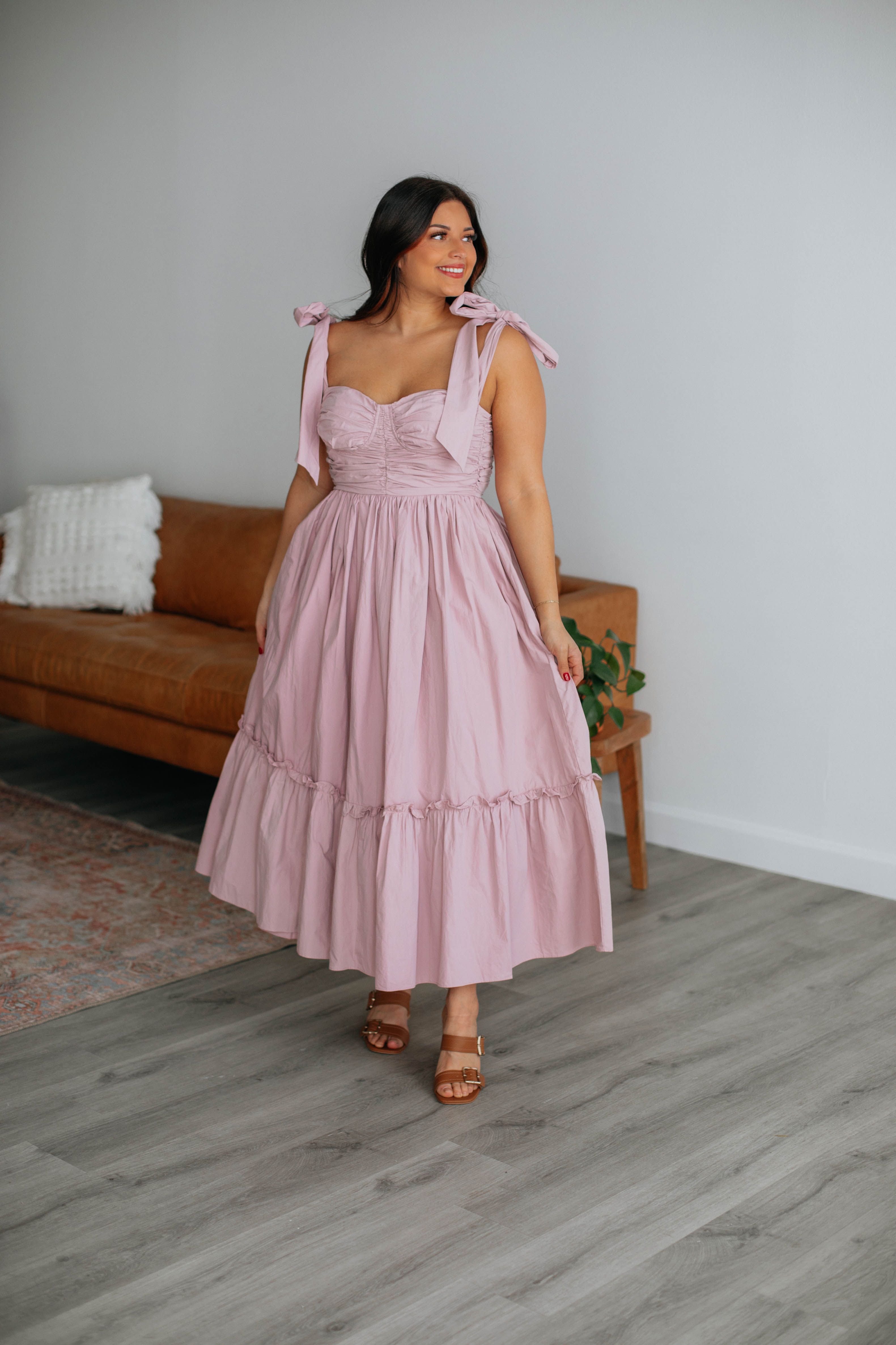 Rosalyn Midi Dress - Dusty Mauve sold by Wild Oak Boutique product image thumbnail 4
