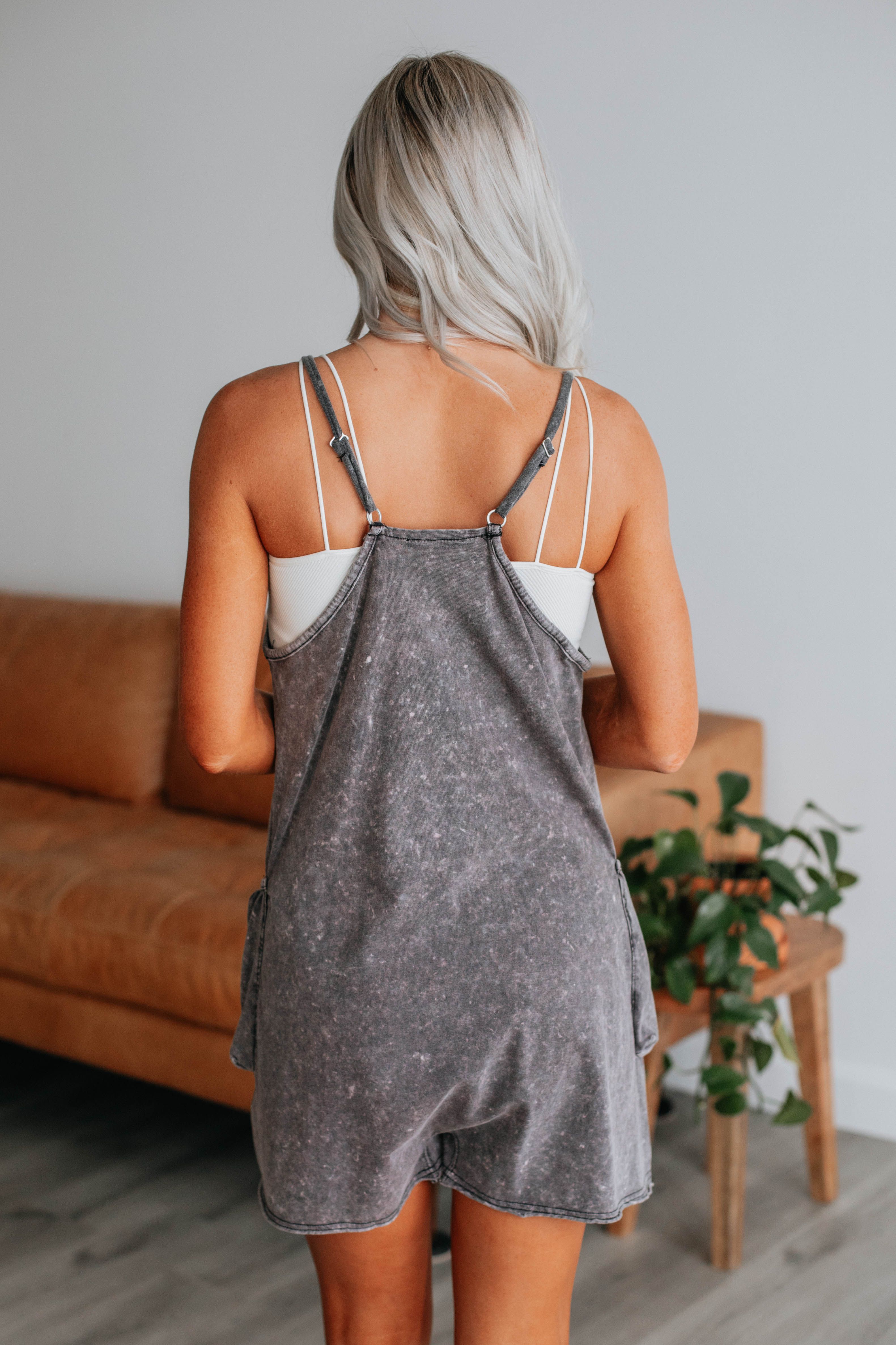 Oakley Lounge Romper - Charcoal sold by Wild Oak Boutique product image thumbnail 4
