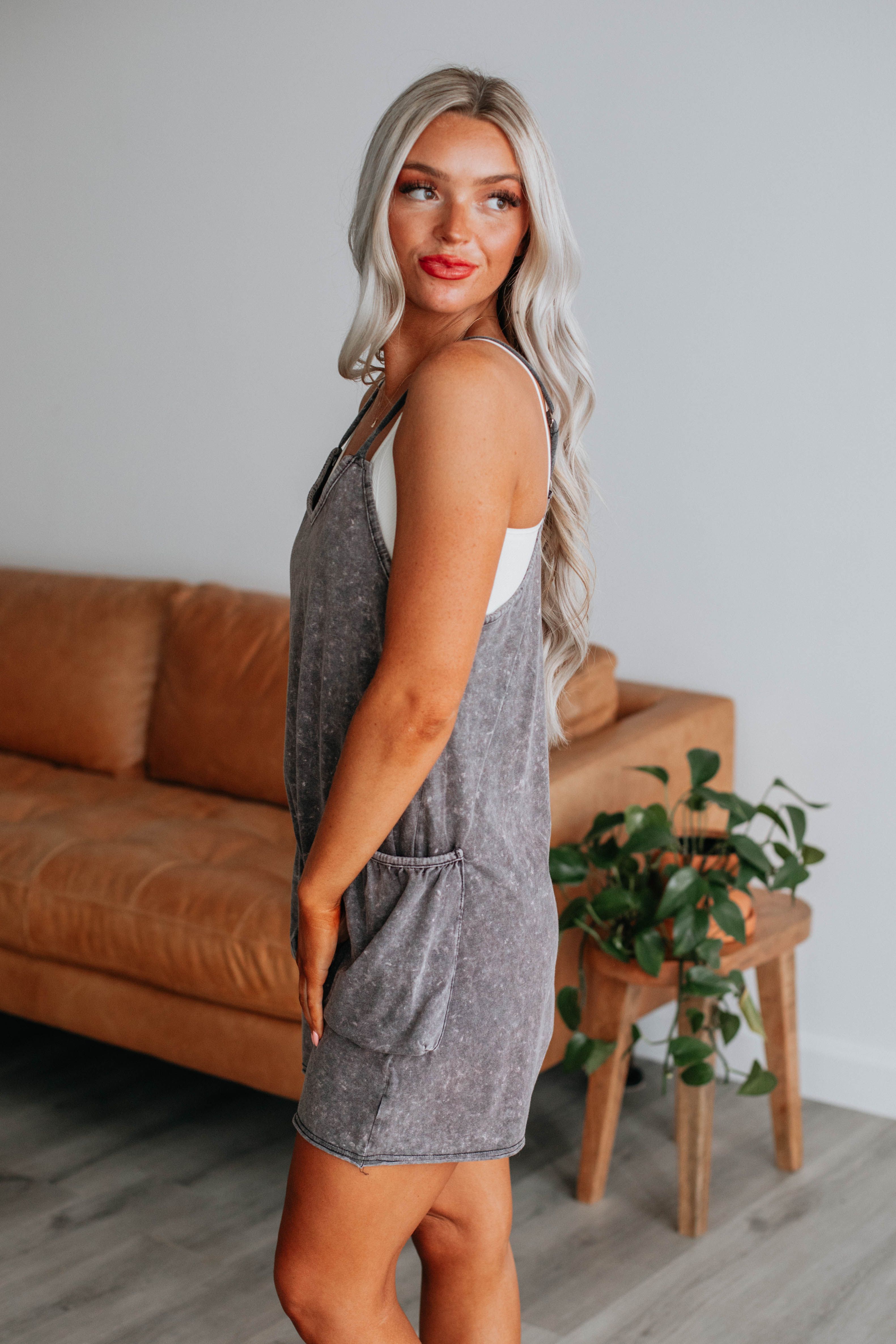 Oakley Lounge Romper - Charcoal sold by Wild Oak Boutique product image thumbnail 2
