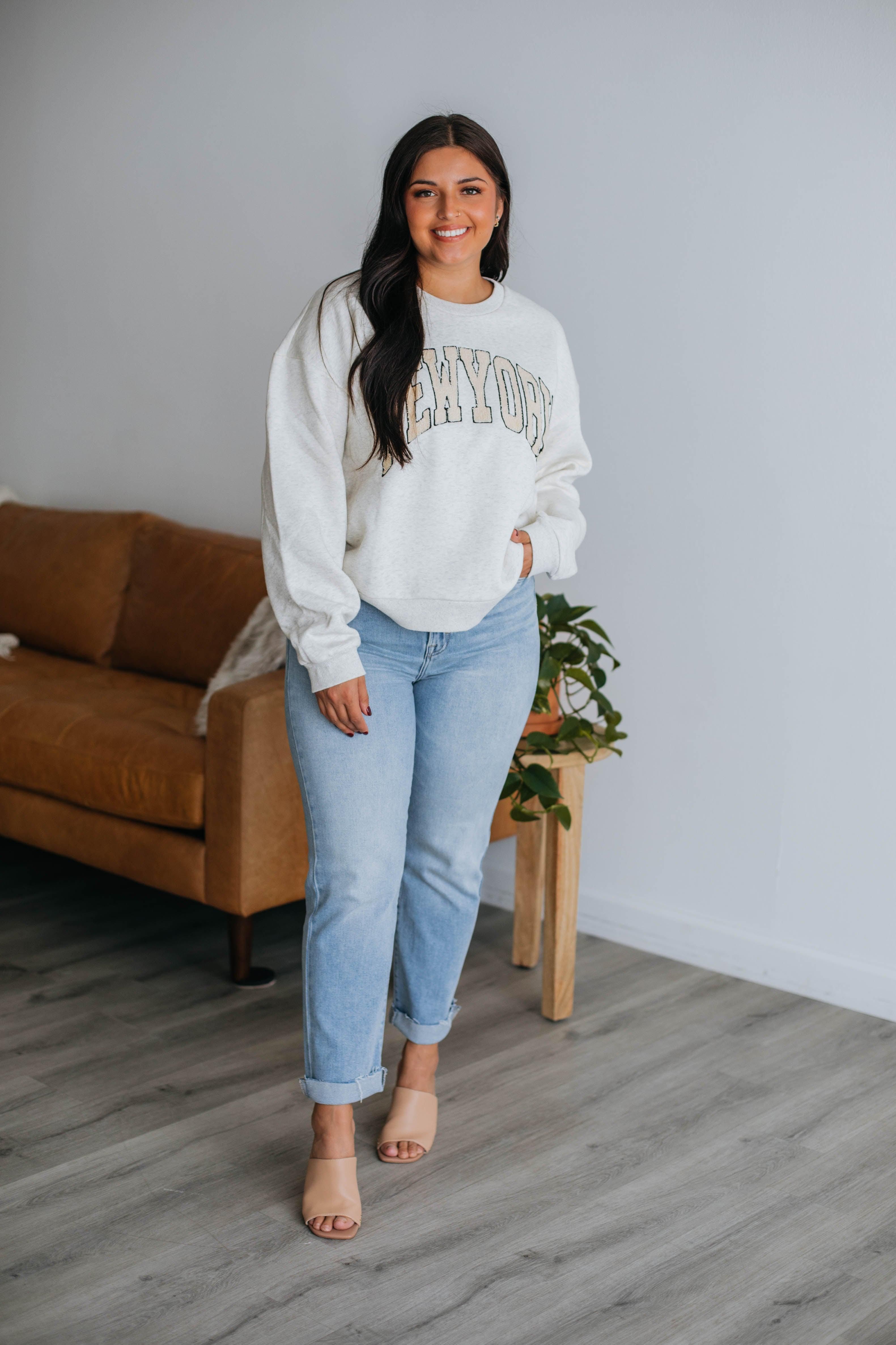 New York Crewneck sold by Wild Oak Boutique product image thumbnail 3