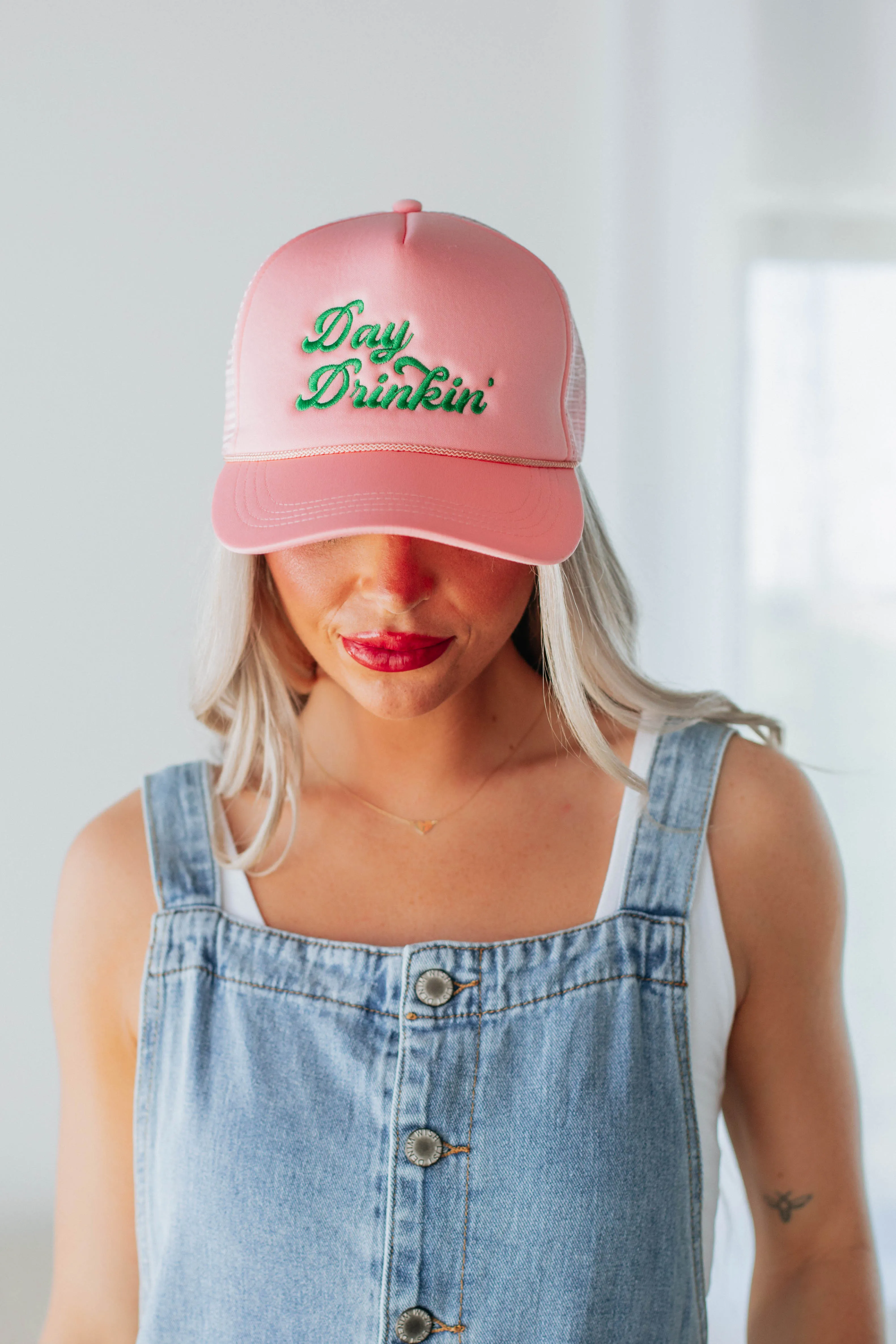 Day Drinkin' Trucker Hat - Flamingo sold by Wild Oak Boutique