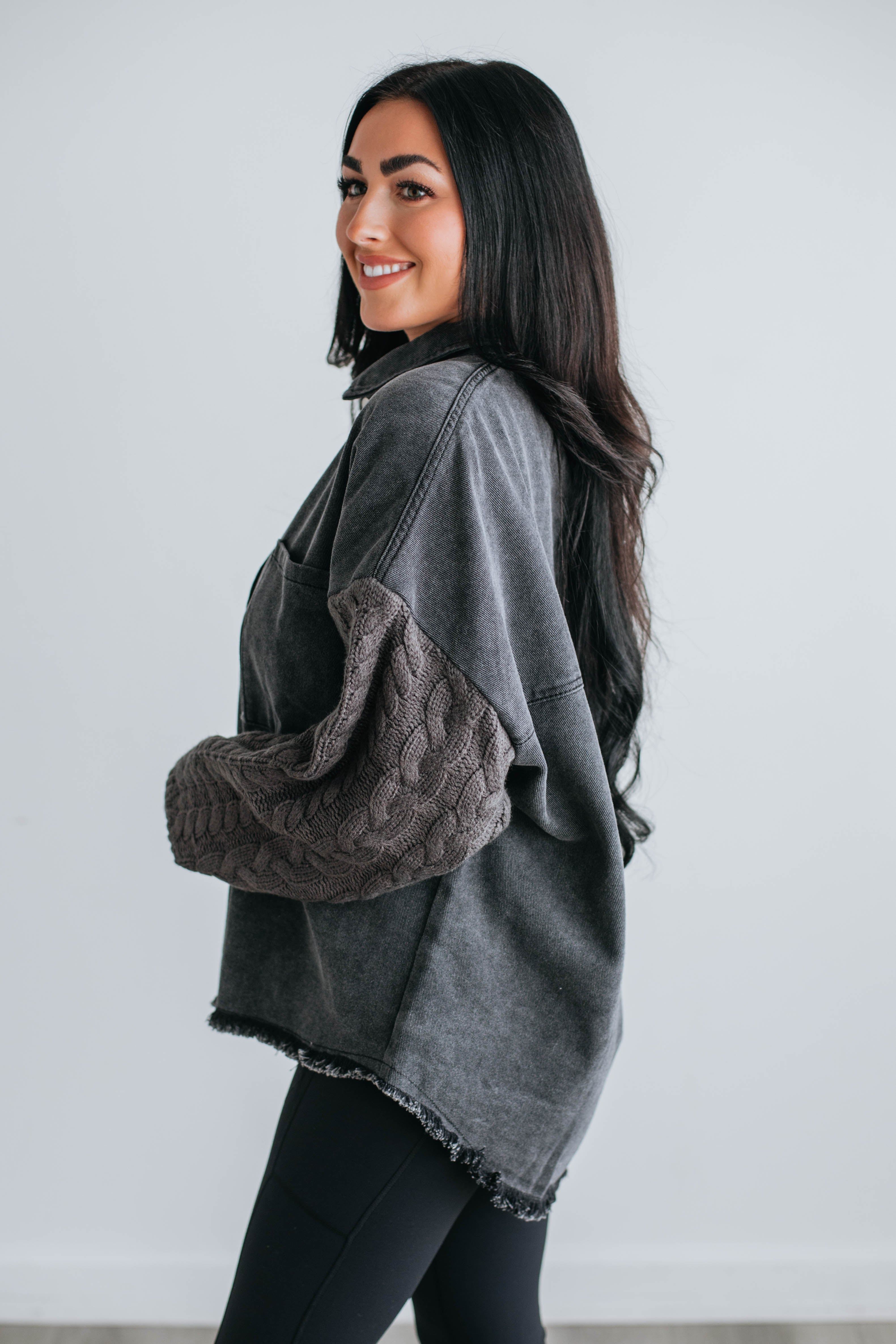 Bryant Contrast Shacket sold by Wild Oak Boutique product image thumbnail 4