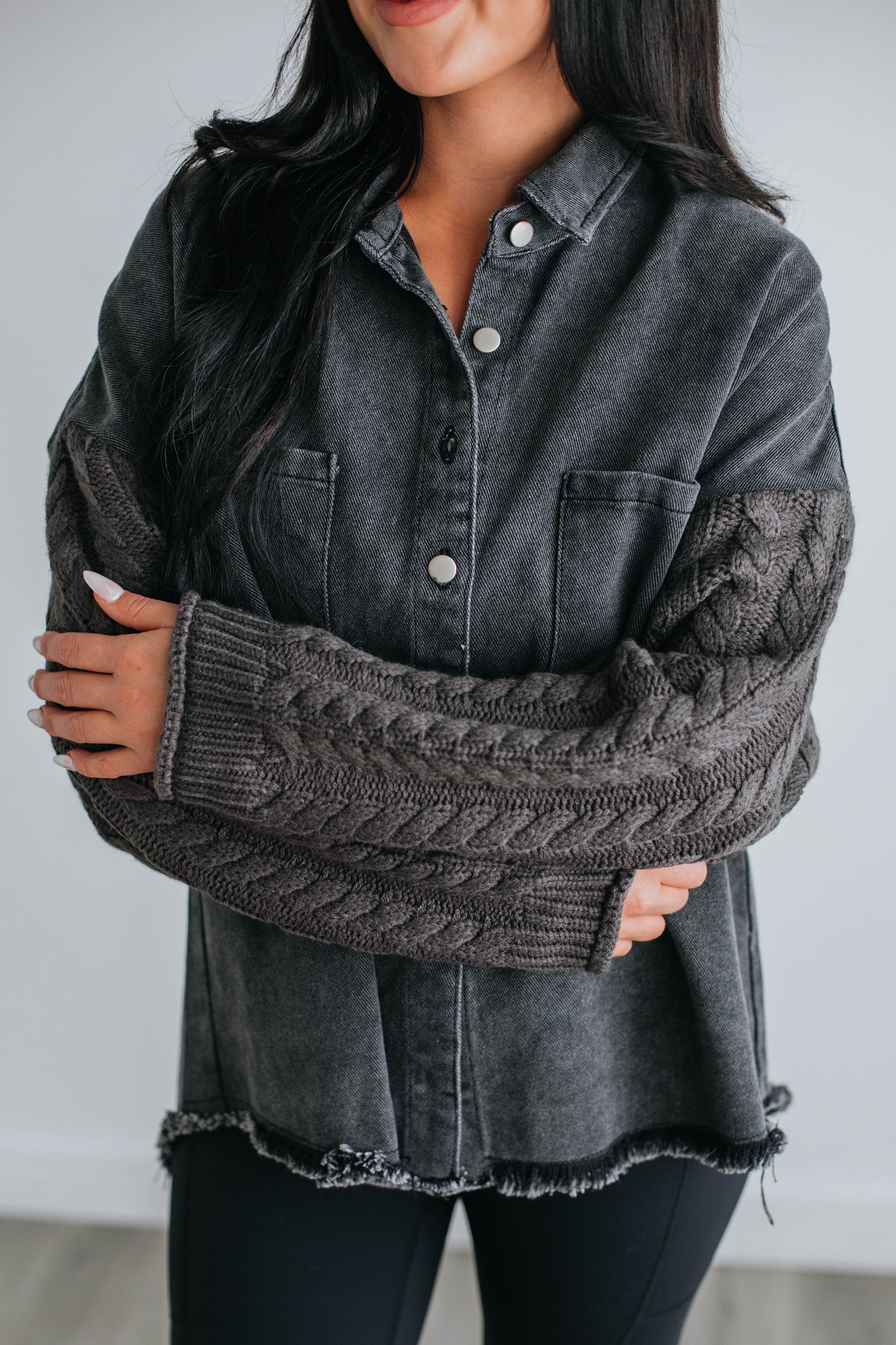 Bryant Contrast Shacket sold by Wild Oak Boutique product image thumbnail 2