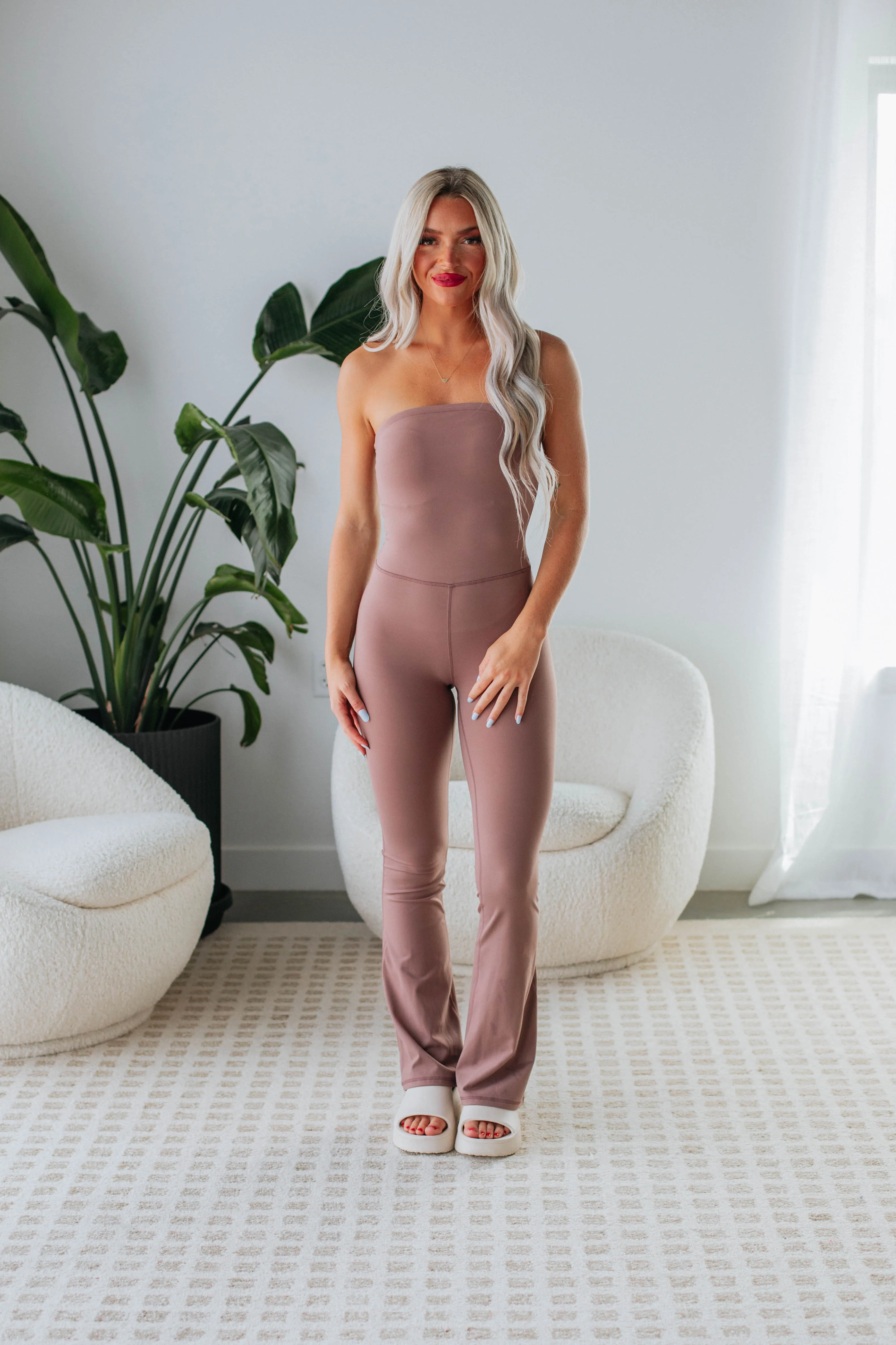 Zaylee Flare Jumpsuit - Mocha sold by Wild Oak Boutique product image thumbnail 5