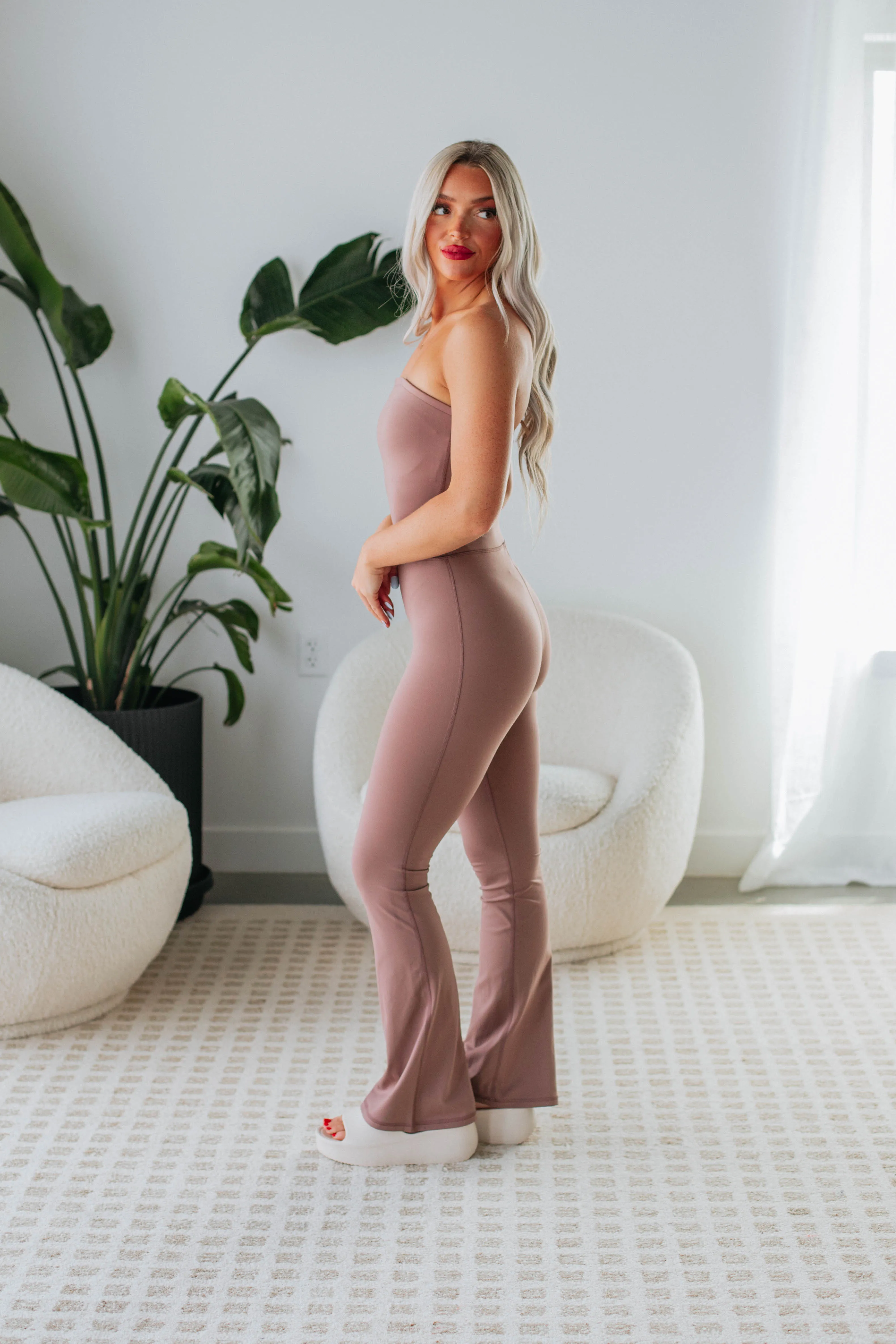 Zaylee Flare Jumpsuit - Mocha sold by Wild Oak Boutique product image thumbnail 2