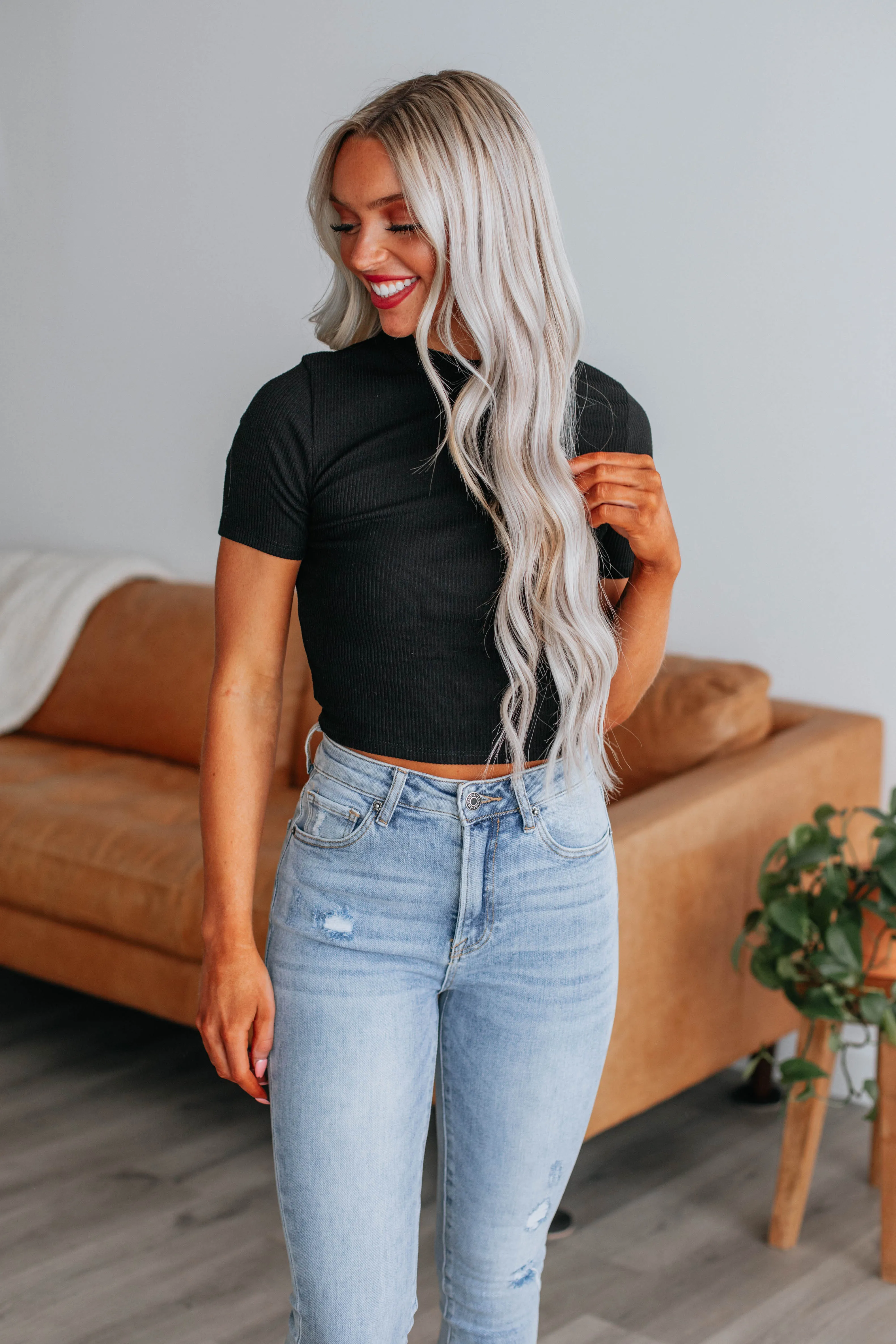 Clarke Ribbed Top - Black sold by Wild Oak Boutique product image thumbnail 3