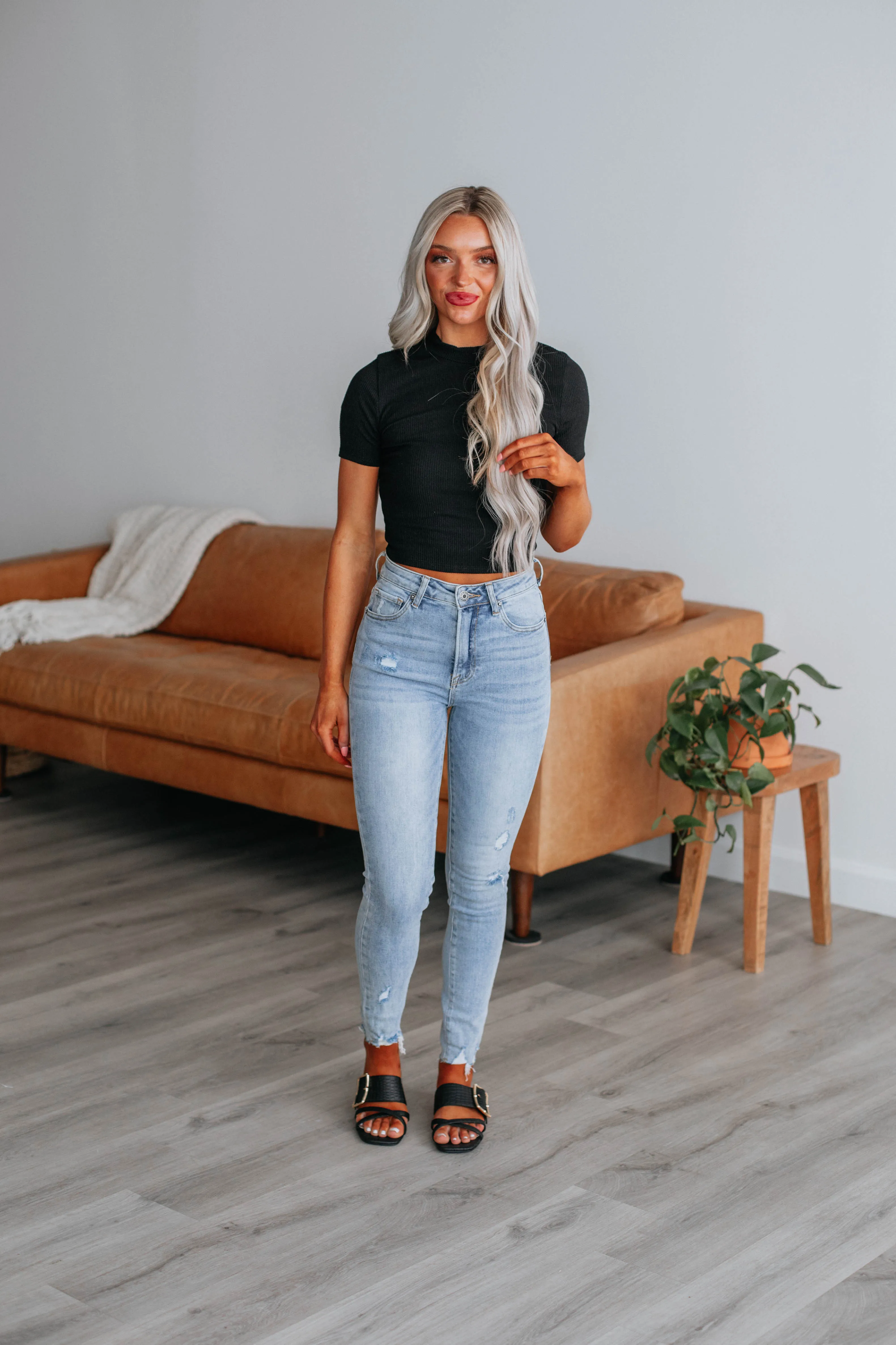 Clarke Ribbed Top - Black sold by Wild Oak Boutique product image thumbnail 2